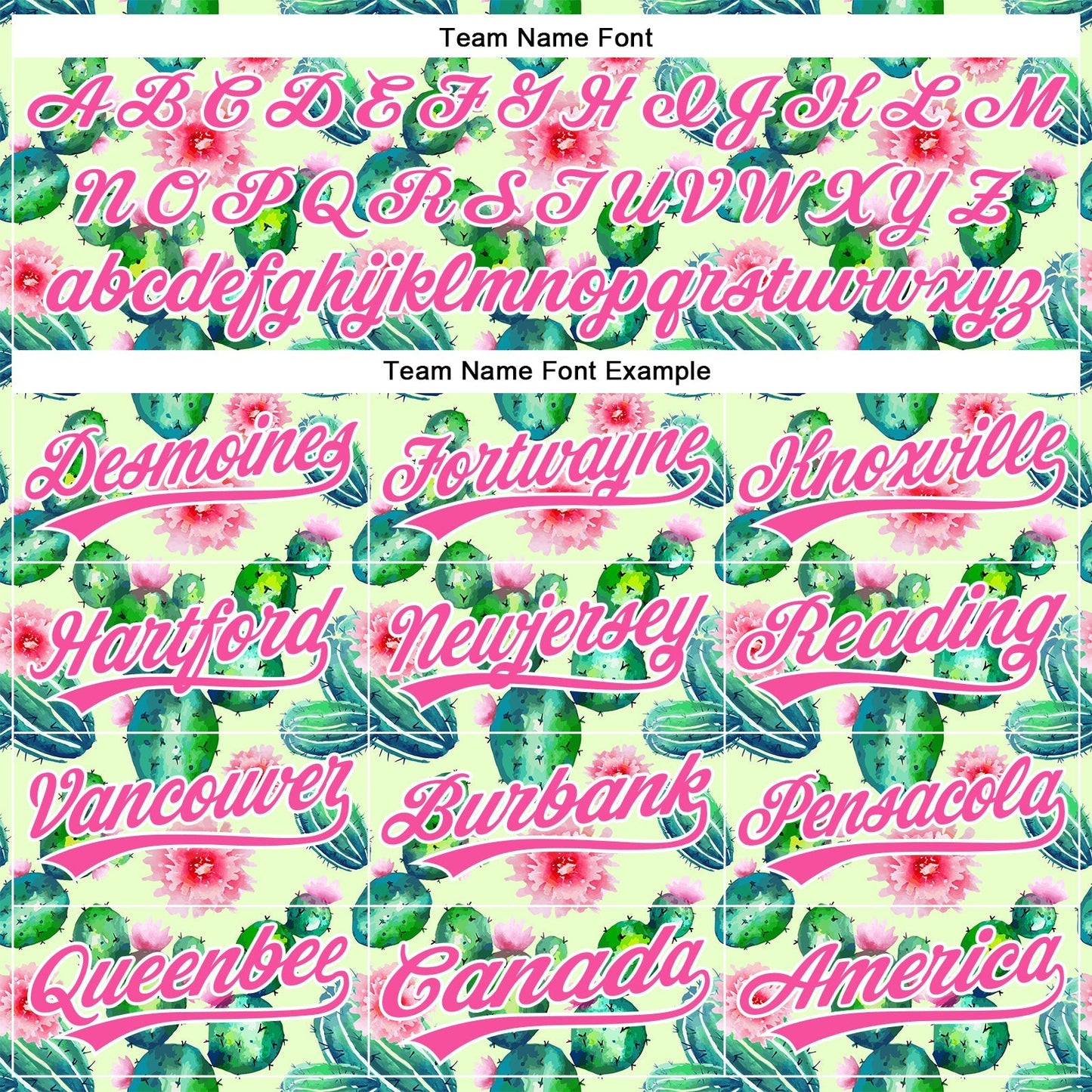 Custom Green Pink-White 3D Pattern Design Cactus Festival Authentic Baseball Jersey baseball jersey product view 4