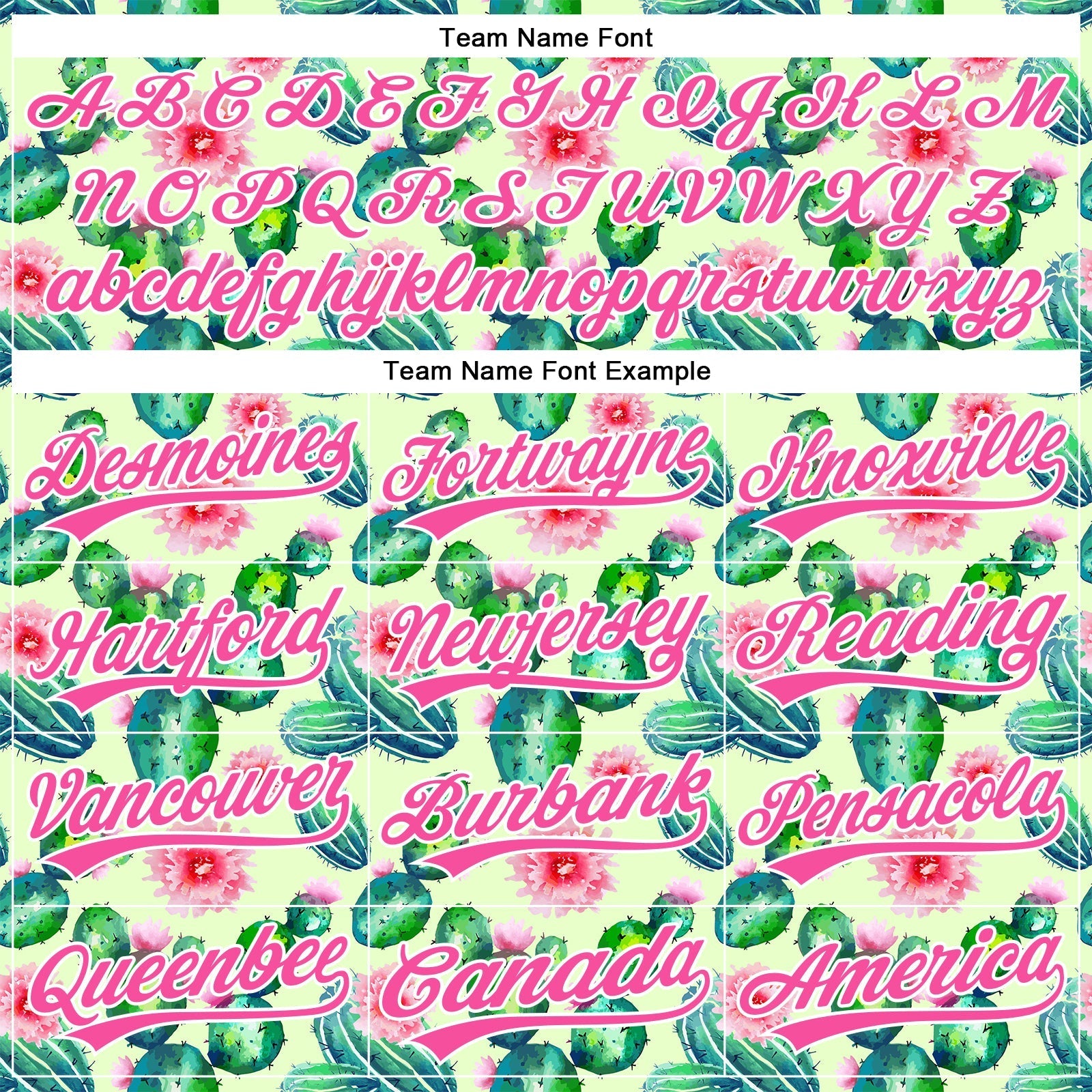 Custom Green Pink-White 3D Pattern Design Cactus Festival Authentic Baseball Jersey baseball jersey product view 4