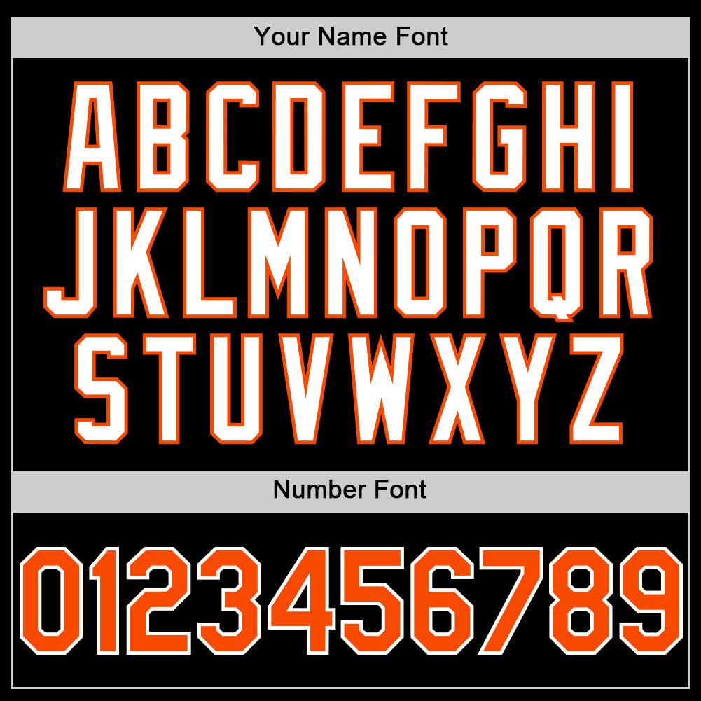 Custom Black Orange-White 3D Pattern Design Gradient Style Twinkle Star Authentic Baseball Jersey baseball jersey product view 5