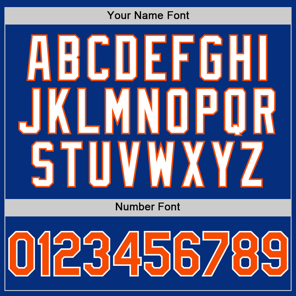 Custom Royal Orange-White 3D Pattern Design Gradient Style Twinkle Star Authentic Baseball Jersey baseball jersey product view 5