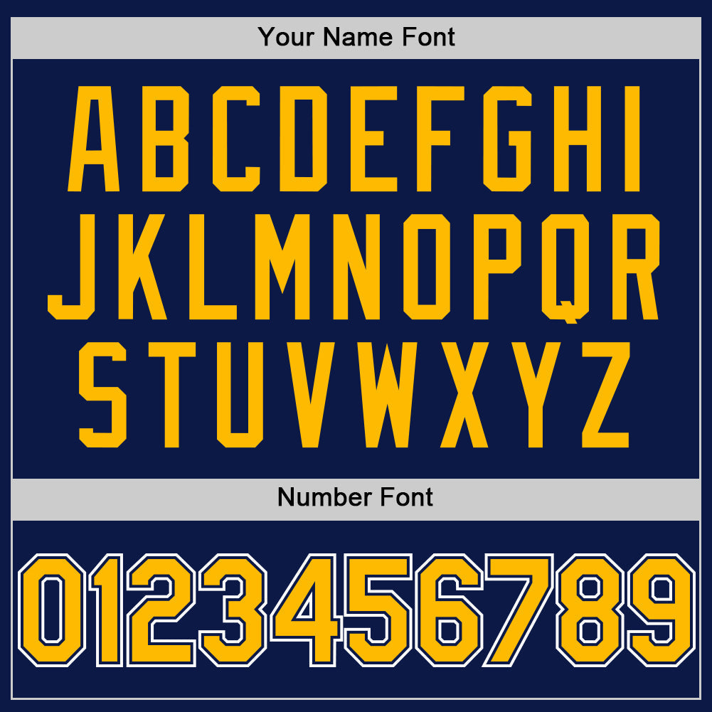 Custom Navy Gold-White 3D Pattern Design Gradient Style Twinkle Star Authentic Baseball Jersey baseball jersey product view 5