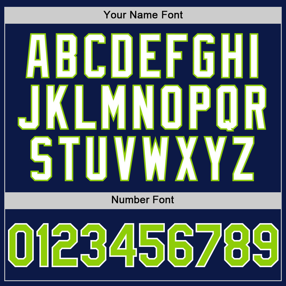 Custom Navy Neon Green-White 3D Pattern Design Gradient Style Twinkle Star Authentic Baseball Jersey baseball jersey product view 5