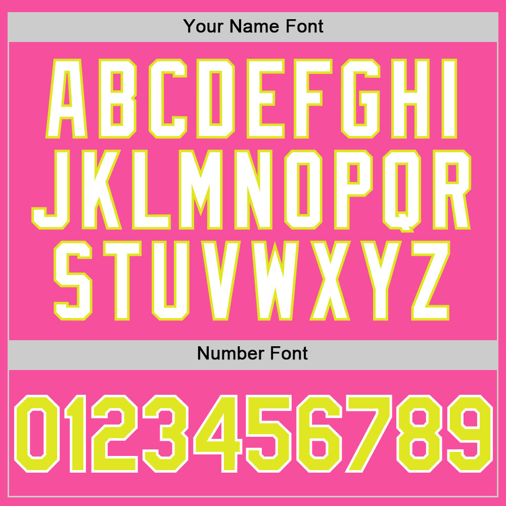 Custom Pink Neon Yellow-White 3D Pattern Design Gradient Style Twinkle Star Authentic Baseball Jersey baseball jersey product view 5