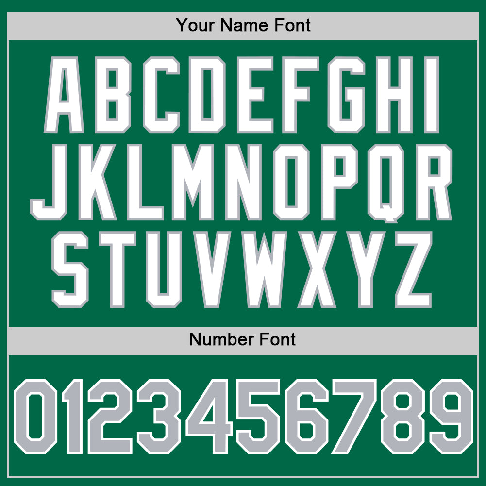 Custom Kelly Green Gray-White 3D Pattern Design Gradient Style Twinkle Star Authentic Baseball Jersey baseball jersey product view 5