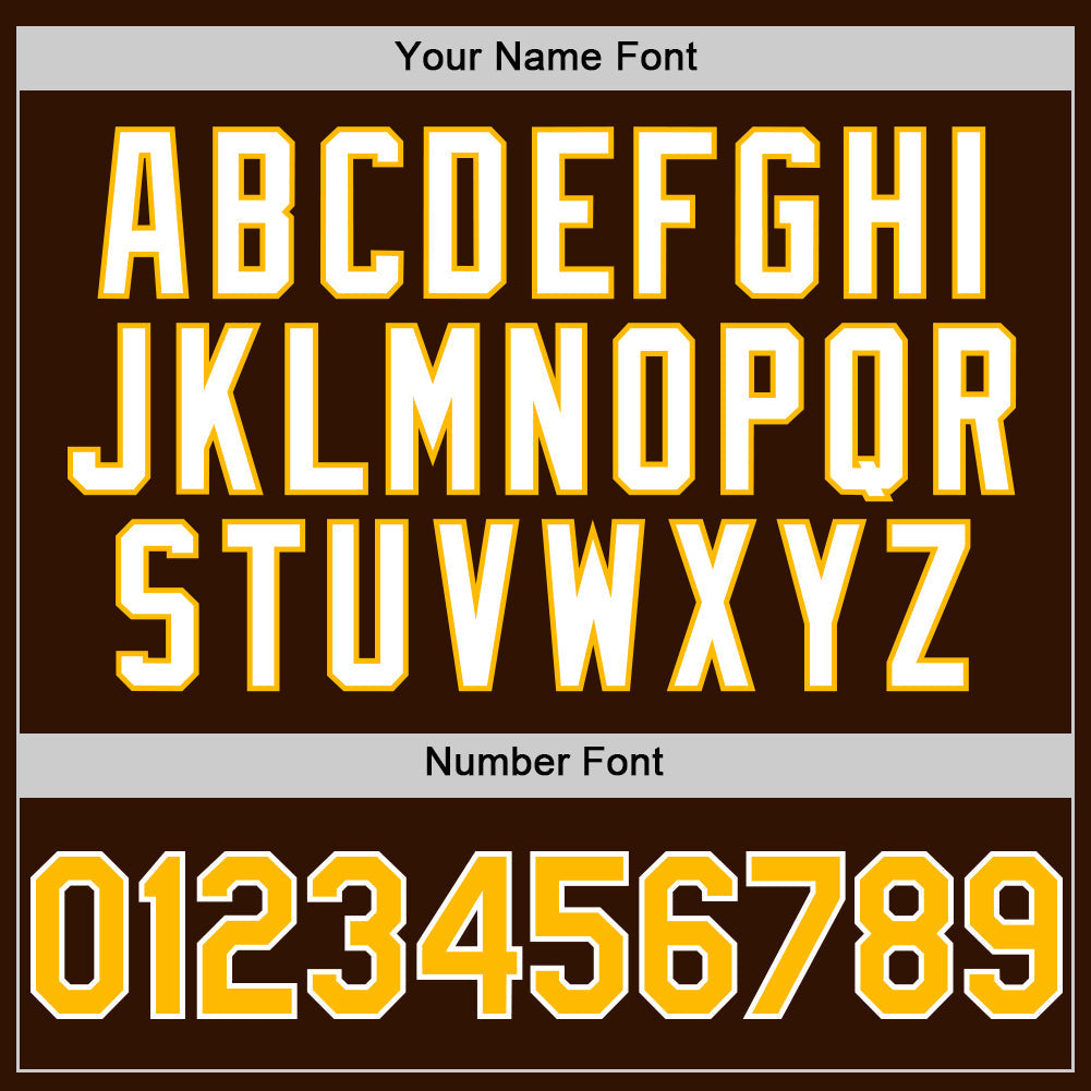 Custom Brown Gold-White 3D Pattern Design Gradient Style Twinkle Star Authentic Baseball Jersey baseball jersey product view 5