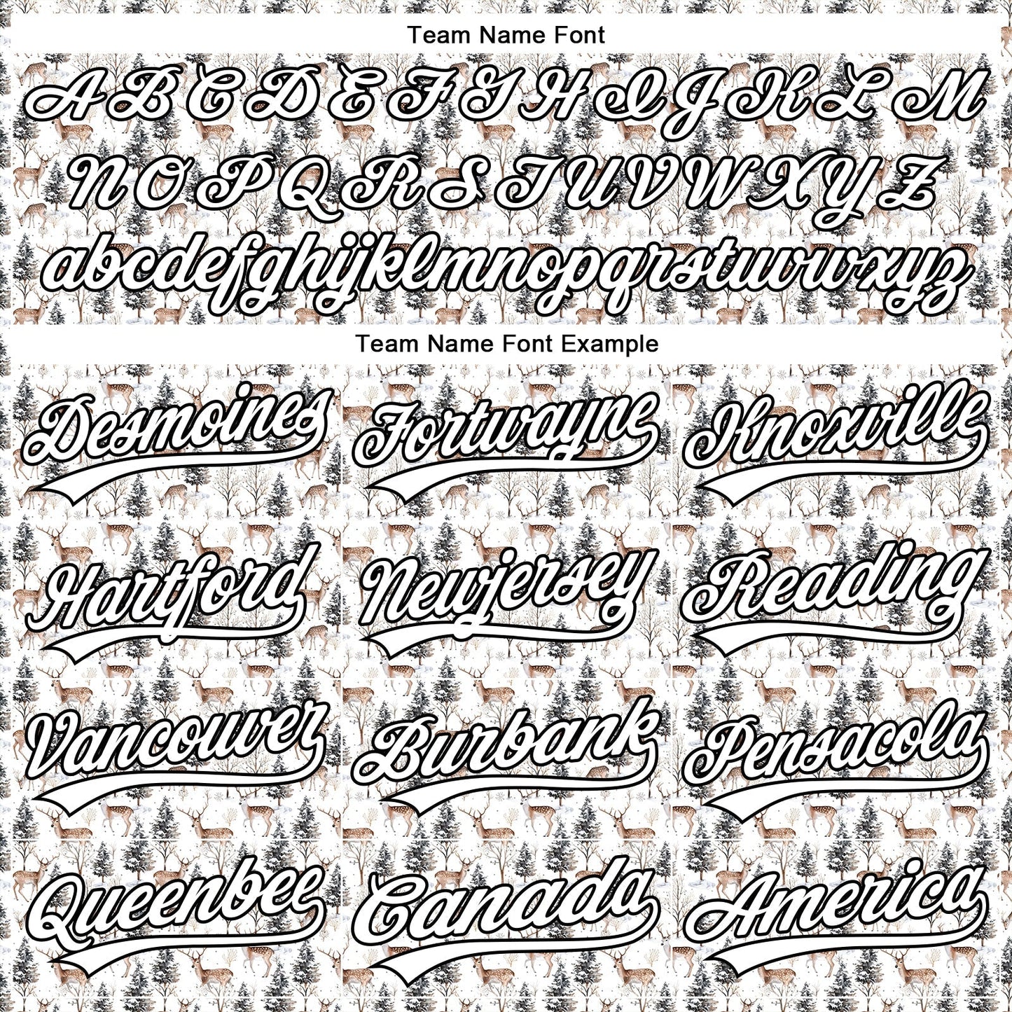 Custom White Black 3D Pattern Design Animal Deer Authentic Baseball Jersey baseball jersey product view 4