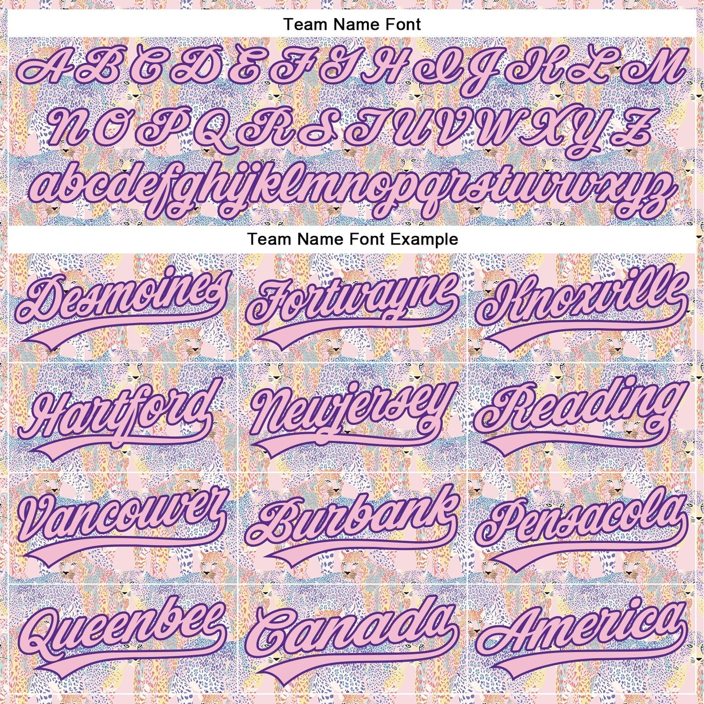 Custom Light Pink Purple 3D Pattern Design Animal Leopard Authentic Baseball Jersey baseball jersey product view 4