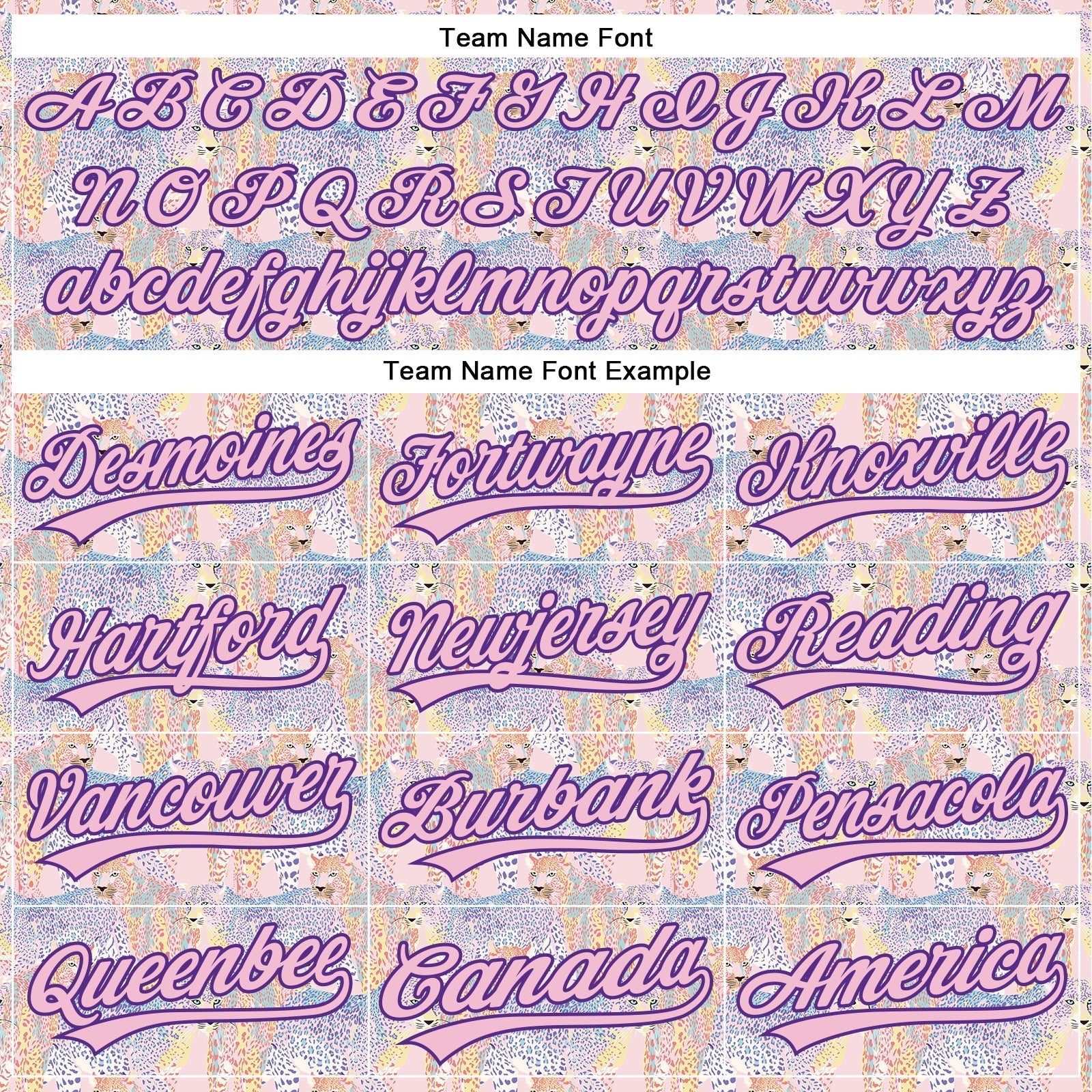 Custom Light Pink Purple 3D Pattern Design Animal Leopard Authentic Baseball Jersey baseball jersey product view 4