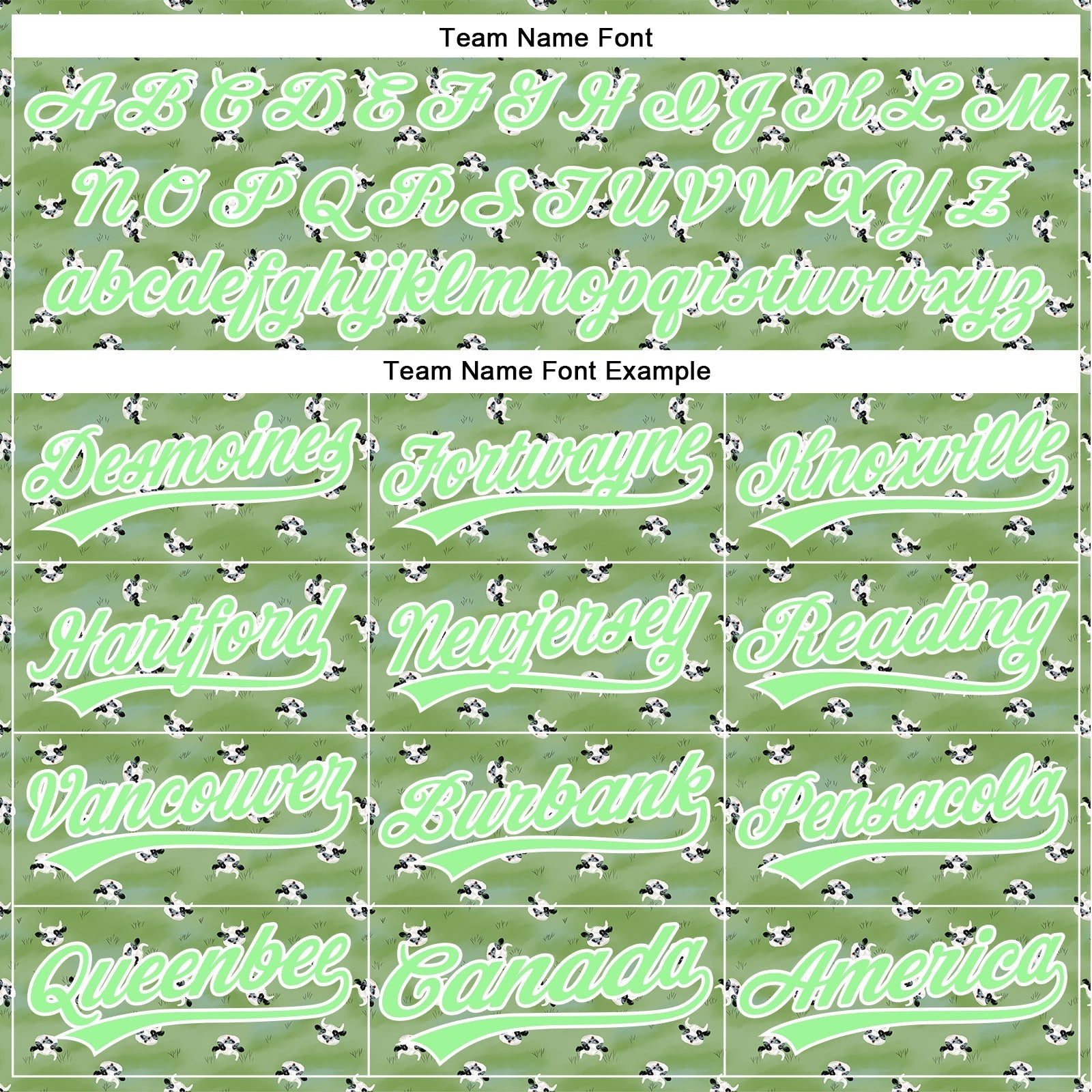 Custom Green Pea Green-White 3D Pattern Design Animal Cow Authentic Baseball Jersey baseball jersey product view 4