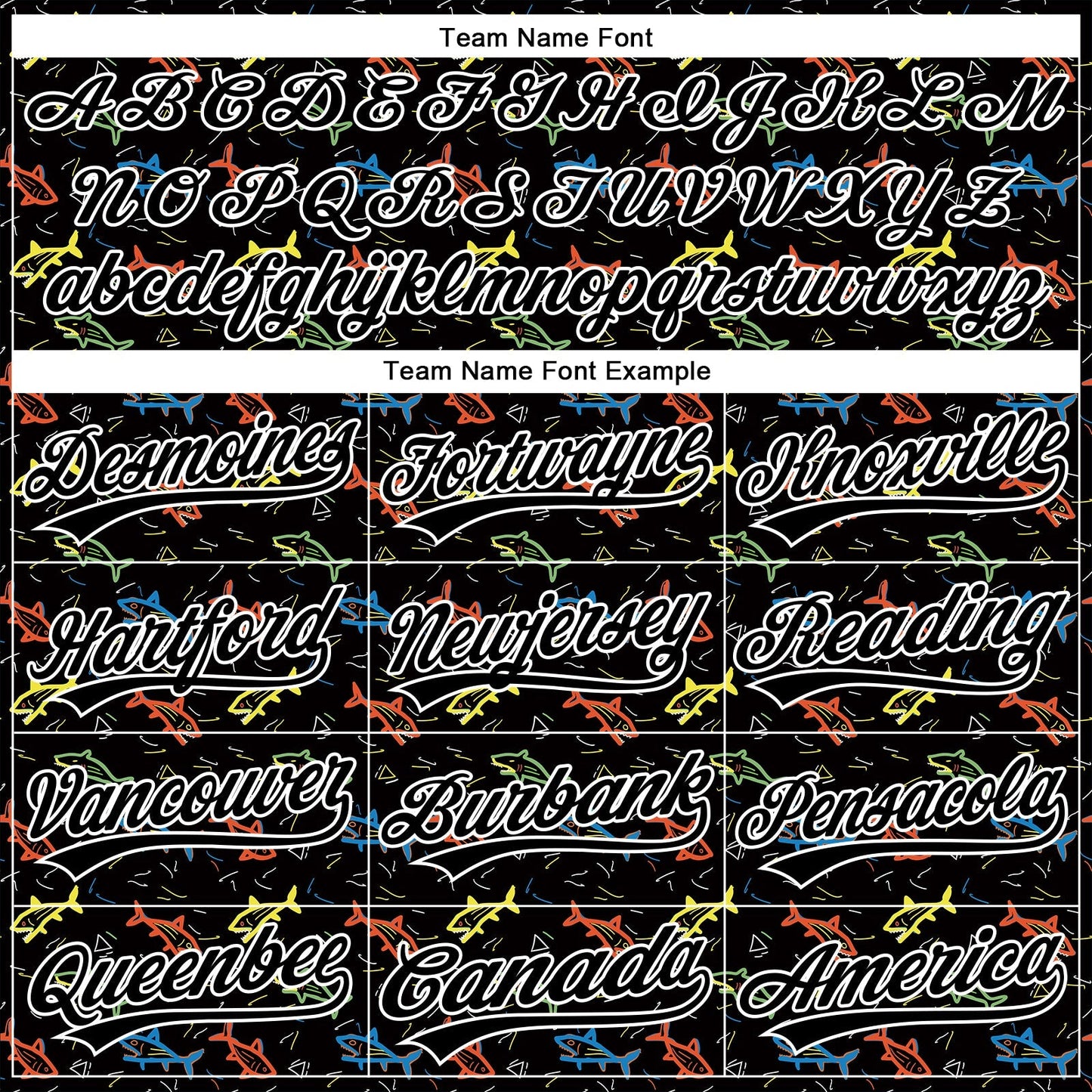 Custom Black White 3D Pattern Design Animal Fish Authentic Baseball Jersey baseball jersey product view 4
