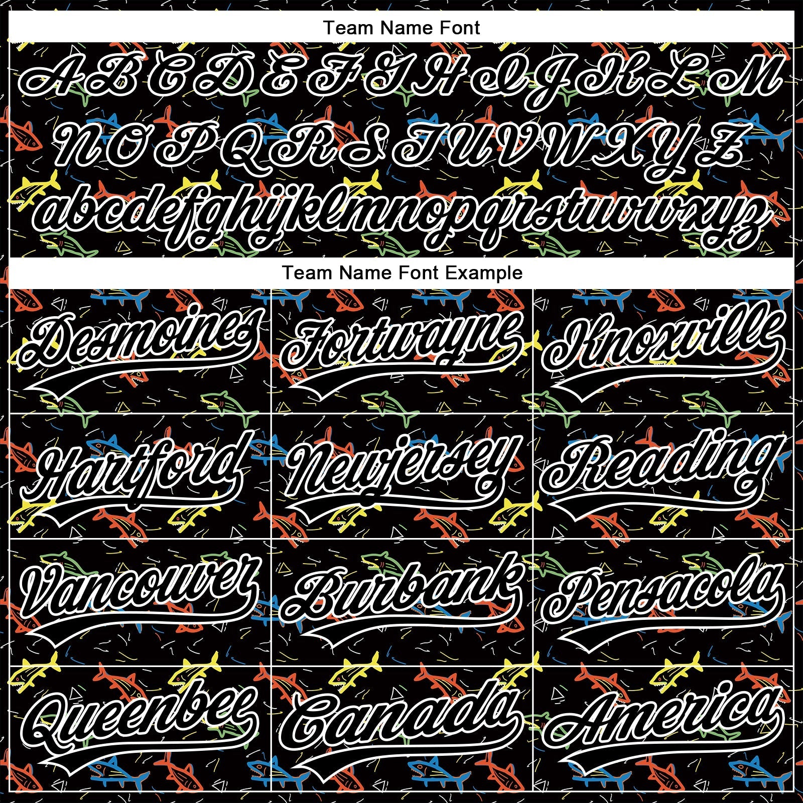 Custom Black White 3D Pattern Design Animal Fish Authentic Baseball Jersey baseball jersey product view 4