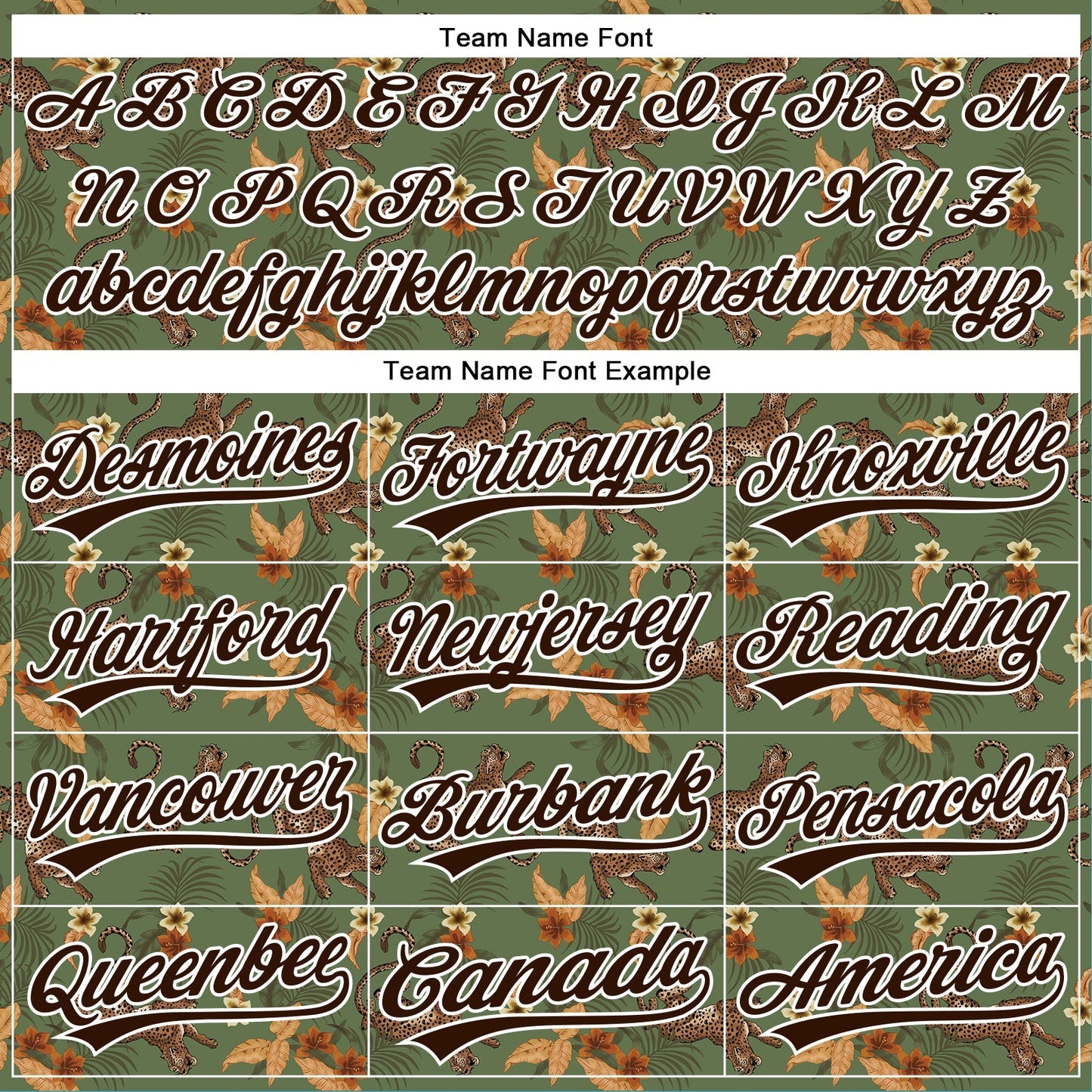 Custom Green Brown-White 3D Pattern Design Animal Leopard And Hawaii Palm Leaves Authentic Baseball Jersey baseball jersey product view 4