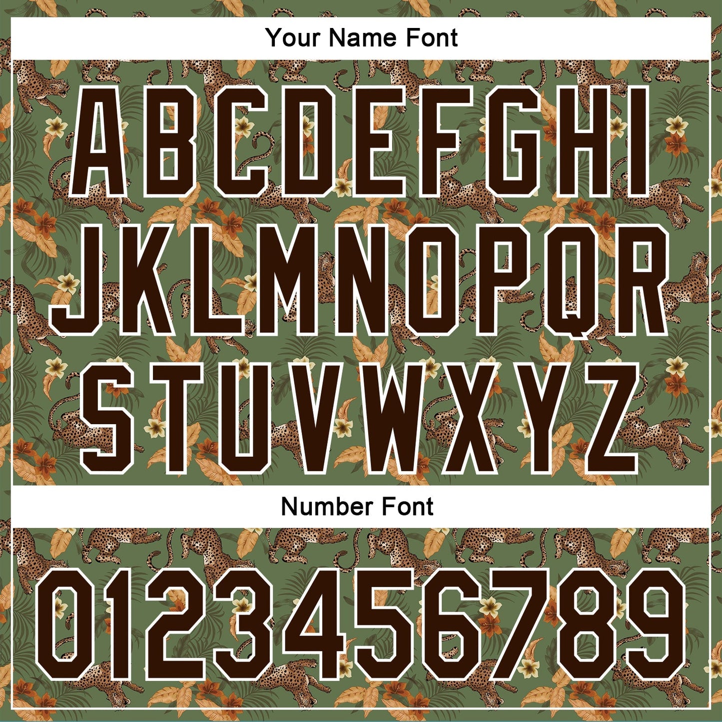 Custom Green Brown-White 3D Pattern Design Animal Leopard And Hawaii Palm Leaves Authentic Baseball Jersey baseball jersey product view 5