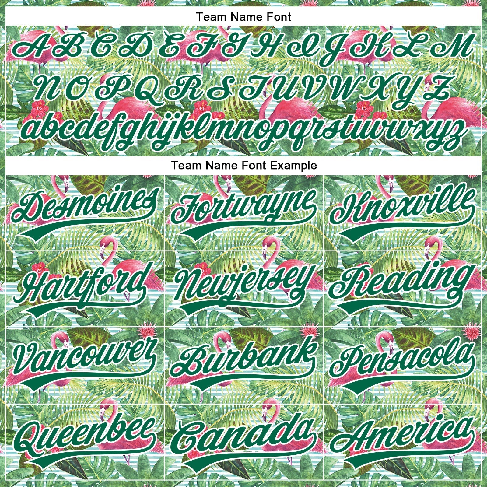 Custom White Kelly Green 3D Pattern Design Animal Flamingo And Hawaii Palm Leaves Authentic Baseball Jersey baseball jersey product view 4