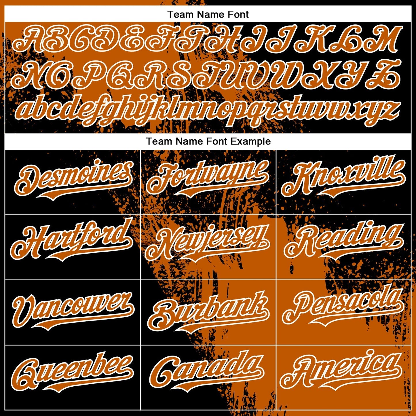 Custom Texas Orange Black-White 3D Pattern Design Abstract Brush Stroke Authentic Baseball Jersey baseball jersey product view 4