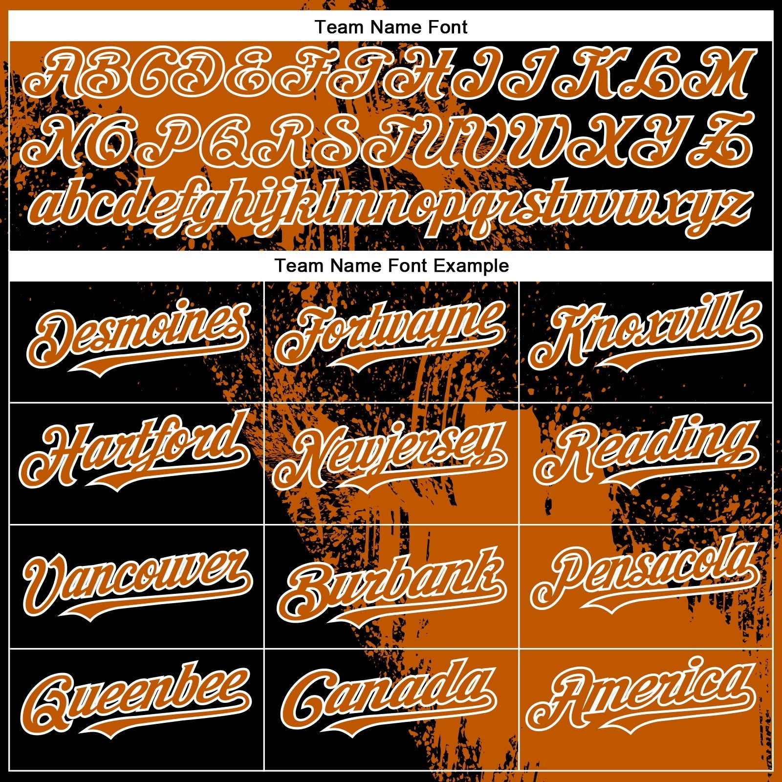 Custom Texas Orange Black-White 3D Pattern Design Abstract Brush Stroke Authentic Baseball Jersey baseball jersey product view 4