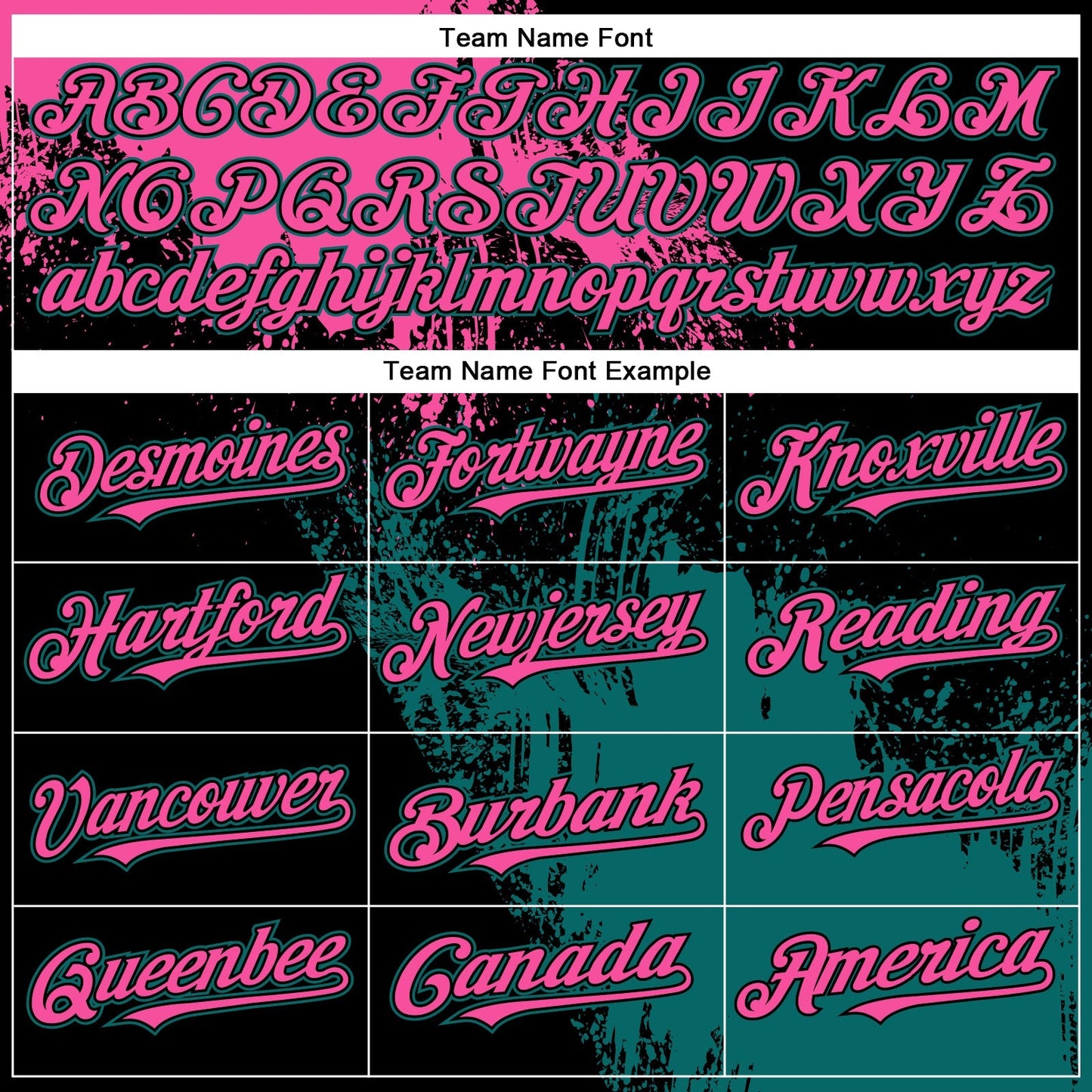 Custom Pink Black-Teal 3D Pattern Design Abstract Brush Stroke Authentic Baseball Jersey baseball jersey product view 4