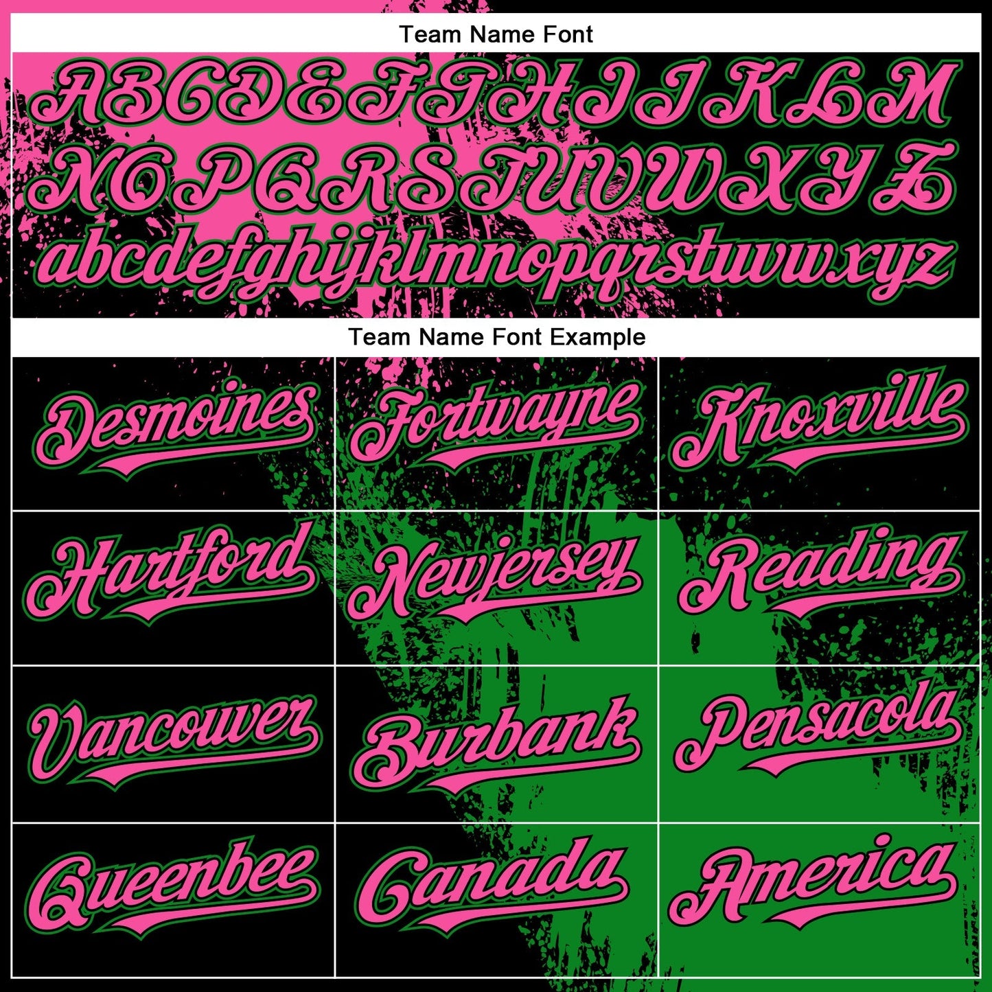 Custom Pink Black-Grass Green 3D Pattern Design Abstract Brush Stroke Authentic Baseball Jersey baseball jersey product view 4