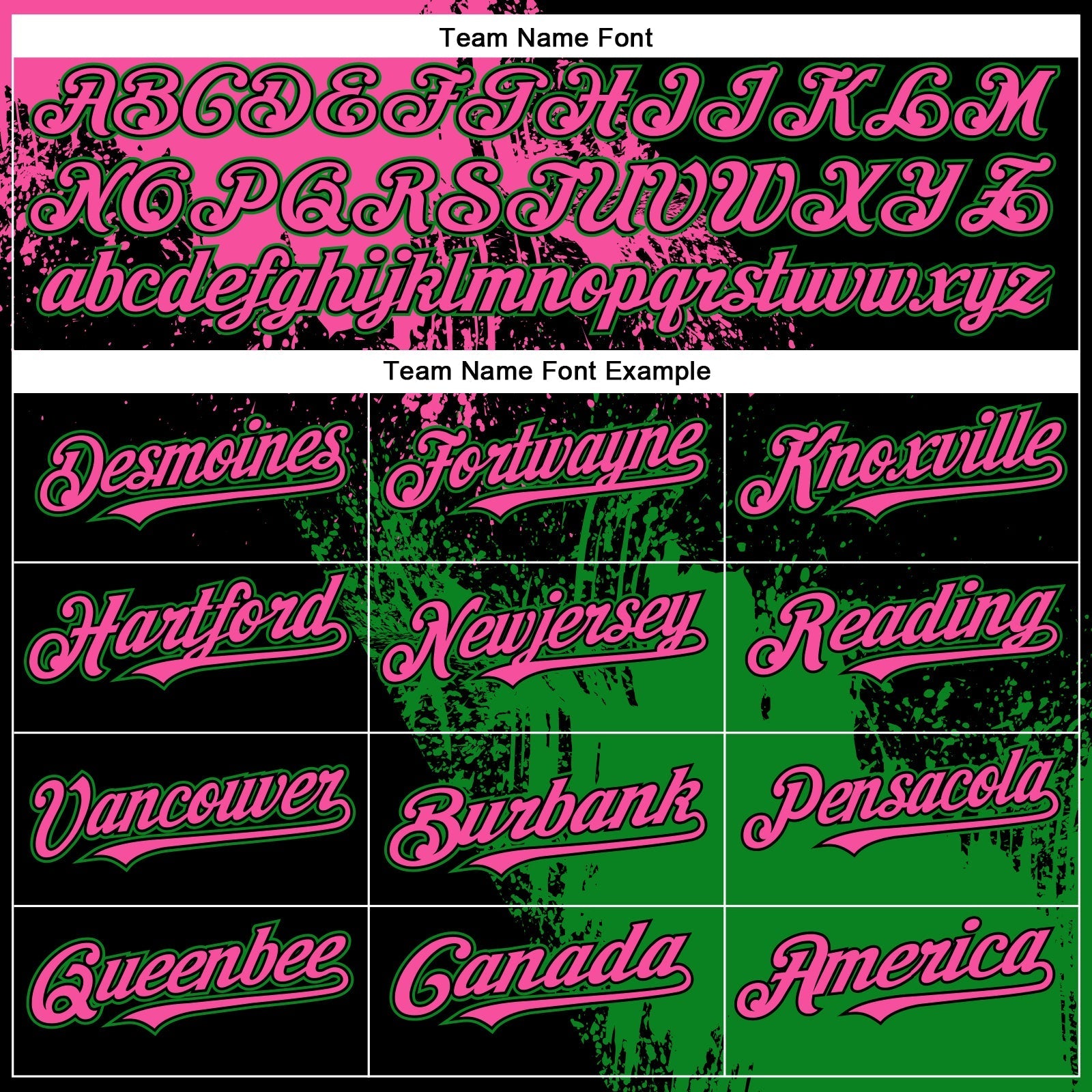 Custom Pink Black-Grass Green 3D Pattern Design Abstract Brush Stroke Authentic Baseball Jersey baseball jersey product view 4