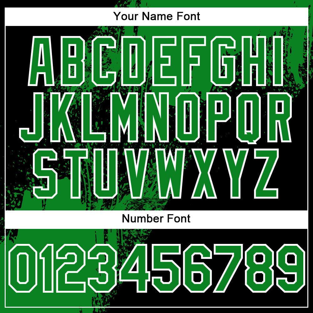 Custom Grass Green Black-White 3D Pattern Design Abstract Brush Stroke Authentic Baseball Jersey baseball jersey product view 5