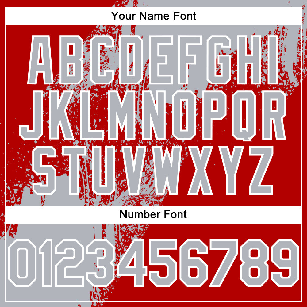 Custom Gray Red-White 3D Pattern Design Abstract Brush Stroke Authentic Baseball Jersey baseball jersey product view 5