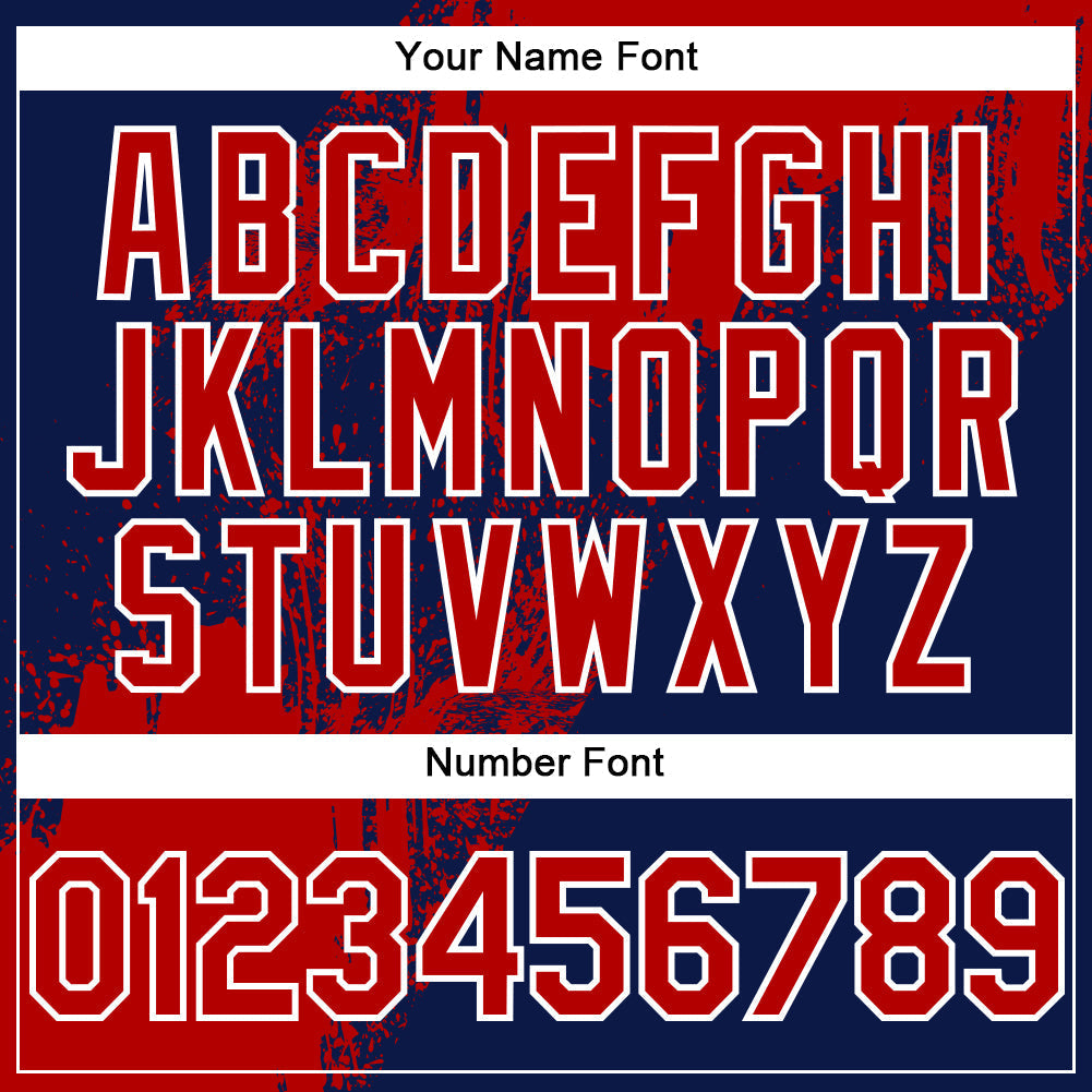 Custom Red Navy-White 3D Pattern Design Abstract Brush Stroke Authentic Baseball Jersey baseball jersey product view 5