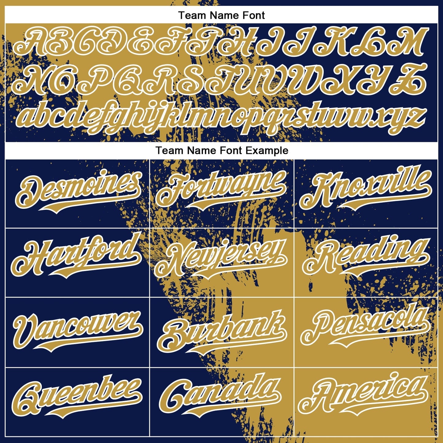 Custom Old Gold Navy-White 3D Pattern Design Abstract Brush Stroke Authentic Baseball Jersey baseball jersey product view 4