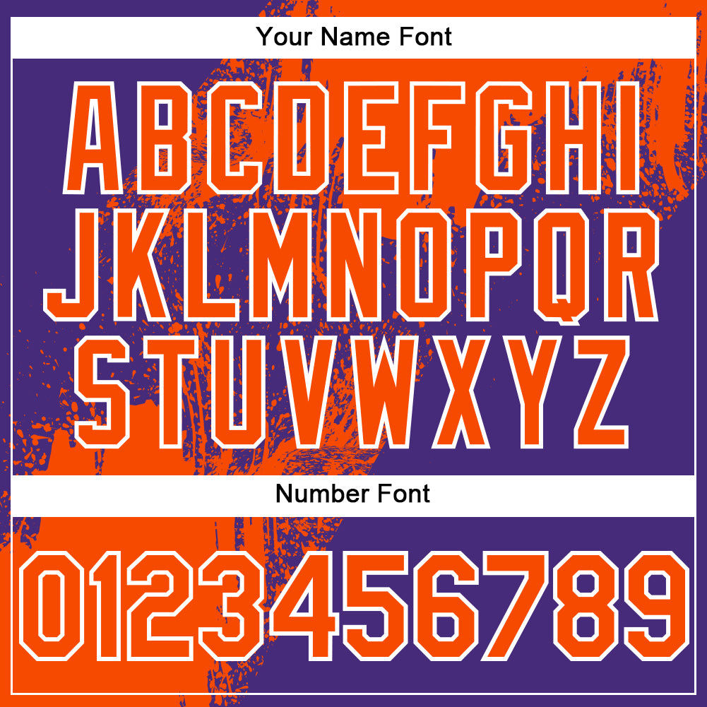 Custom Orange Purple-White 3D Pattern Design Abstract Brush Stroke Authentic Baseball Jersey baseball jersey product view 5
