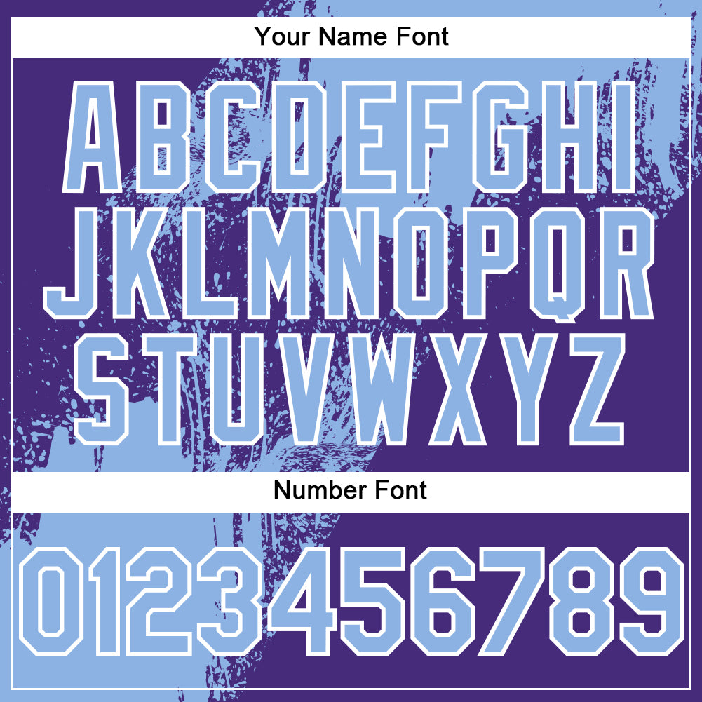 Custom Light Blue Purple-White 3D Pattern Design Abstract Brush Stroke Authentic Baseball Jersey baseball jersey product view 5