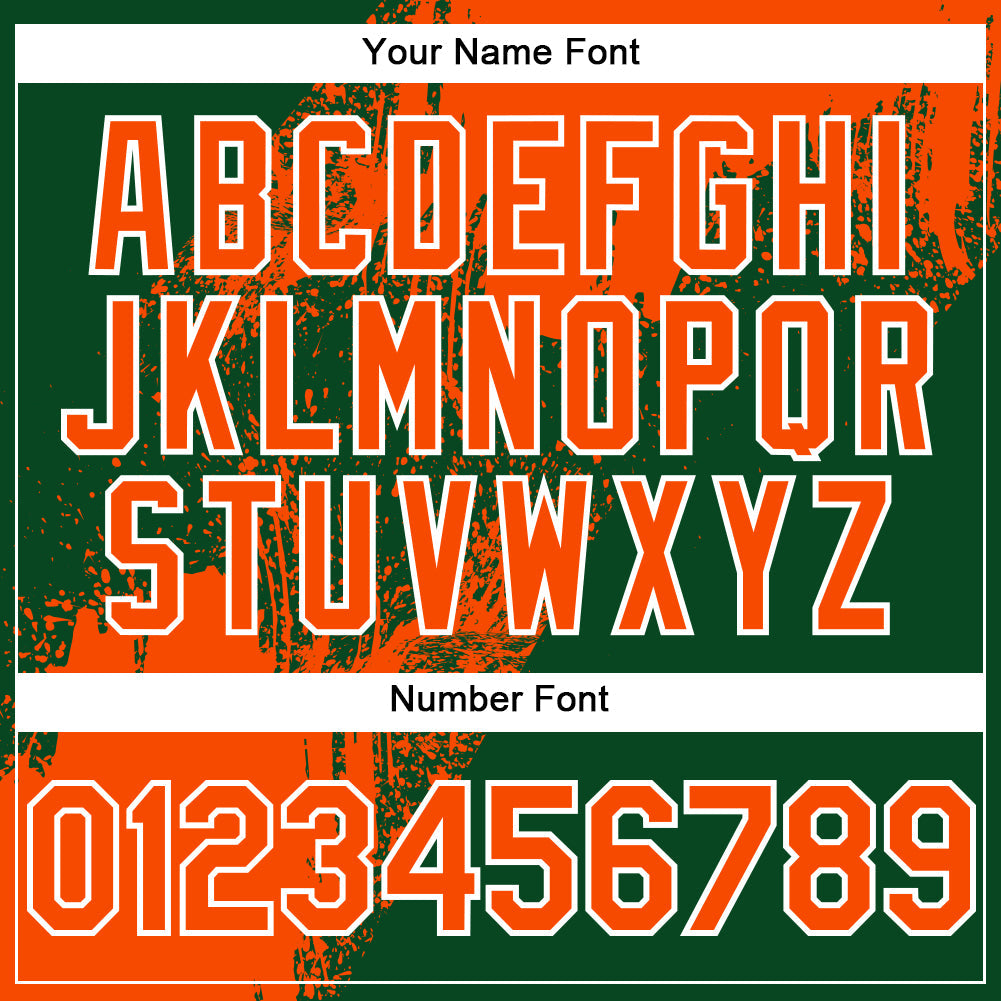 Custom Orange Green-White 3D Pattern Design Abstract Brush Stroke Authentic Baseball Jersey baseball jersey product view 5