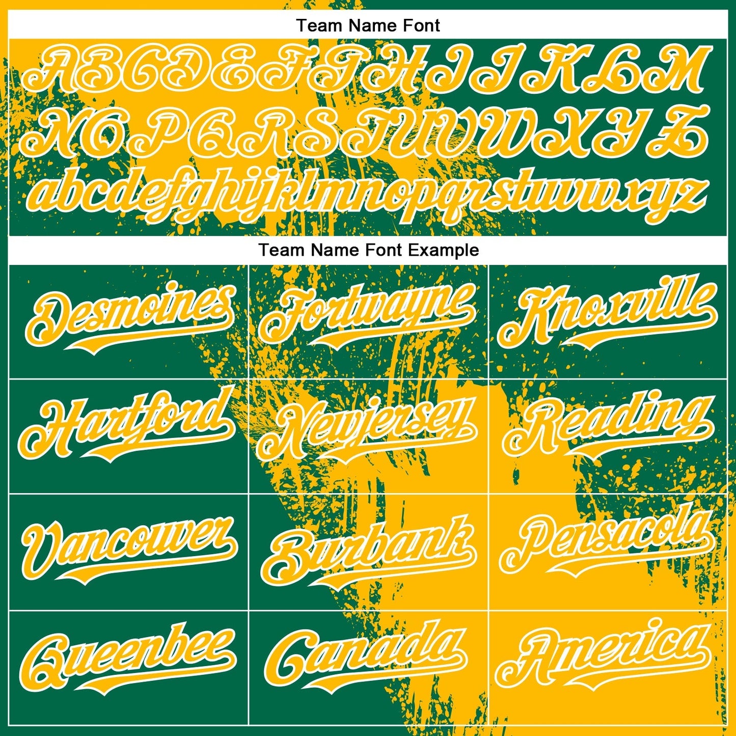 Custom Gold Kelly Green-White 3D Pattern Design Abstract Brush Stroke Authentic Baseball Jersey baseball jersey product view 4