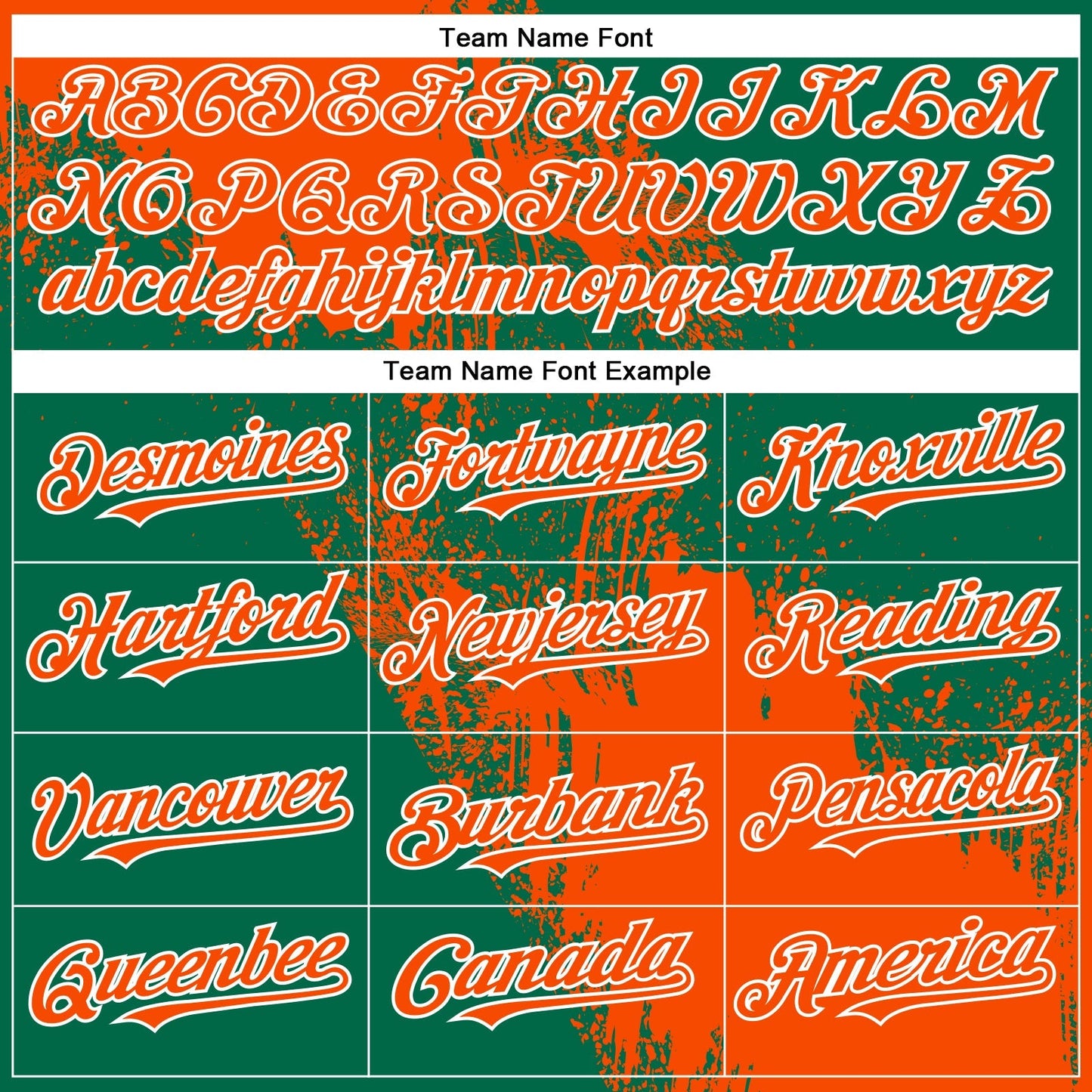 Custom Orange Kelly Green-White 3D Pattern Design Abstract Brush Stroke Authentic Baseball Jersey baseball jersey product view 5