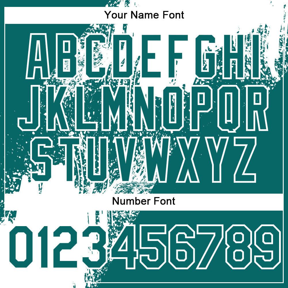 Custom White Teal 3D Pattern Design Abstract Brush Stroke Authentic Baseball Jersey baseball jersey product view 5