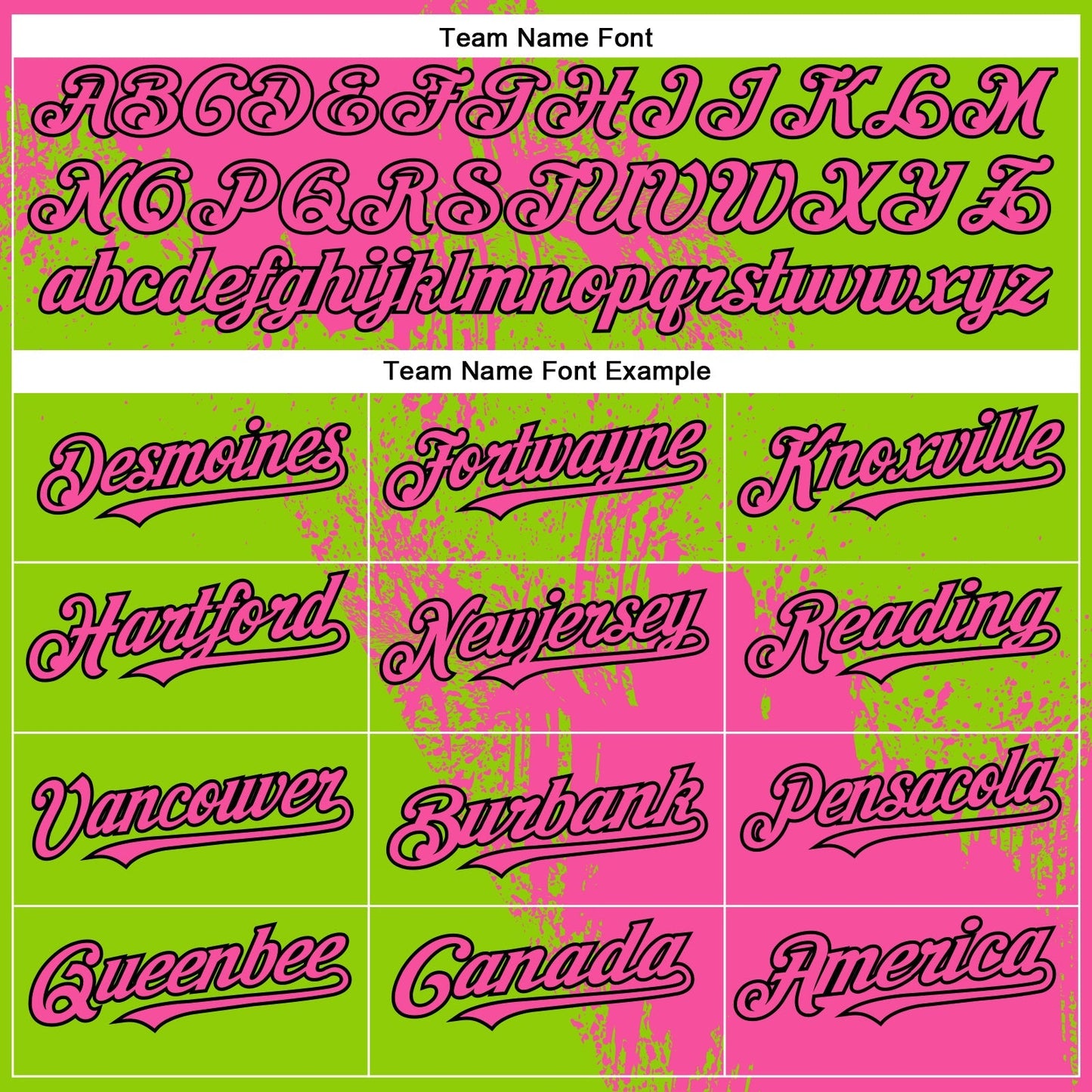 Custom Pink Neon Green-Black 3D Pattern Design Abstract Brush Stroke Authentic Baseball Jersey baseball jersey product view 4