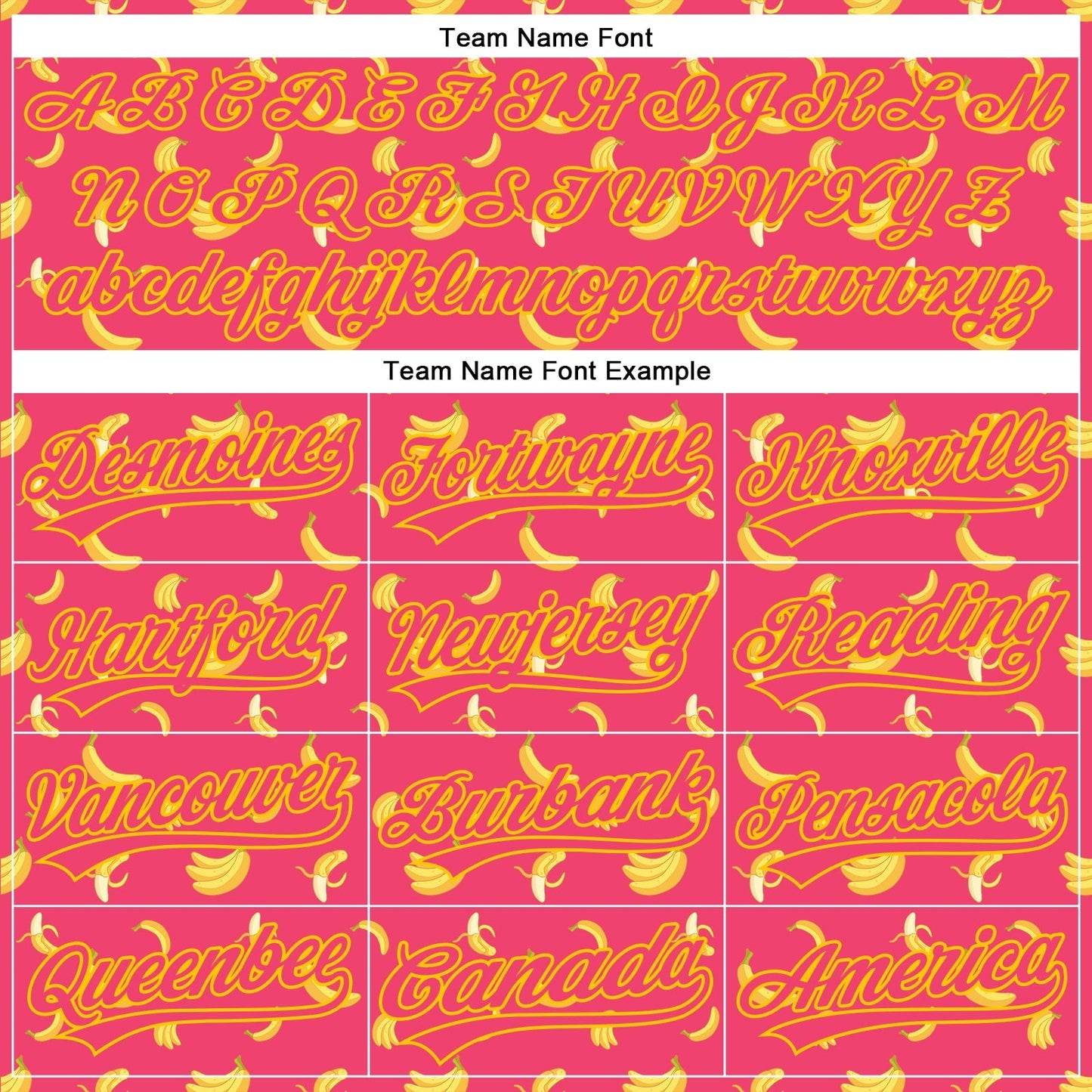 Custom Neon Pink Yellow 3D Pattern Design Fruit Banana Authentic Baseball Jersey baseball jersey product view 4
