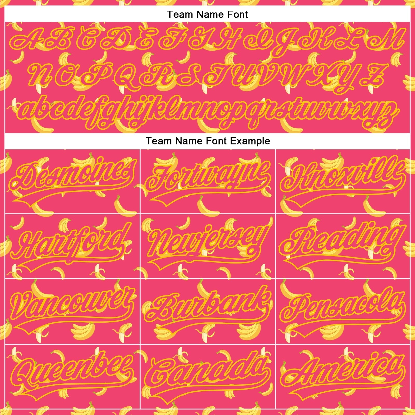 Custom Neon Pink Yellow 3D Pattern Design Fruit Banana Authentic Baseball Jersey baseball jersey product view 4