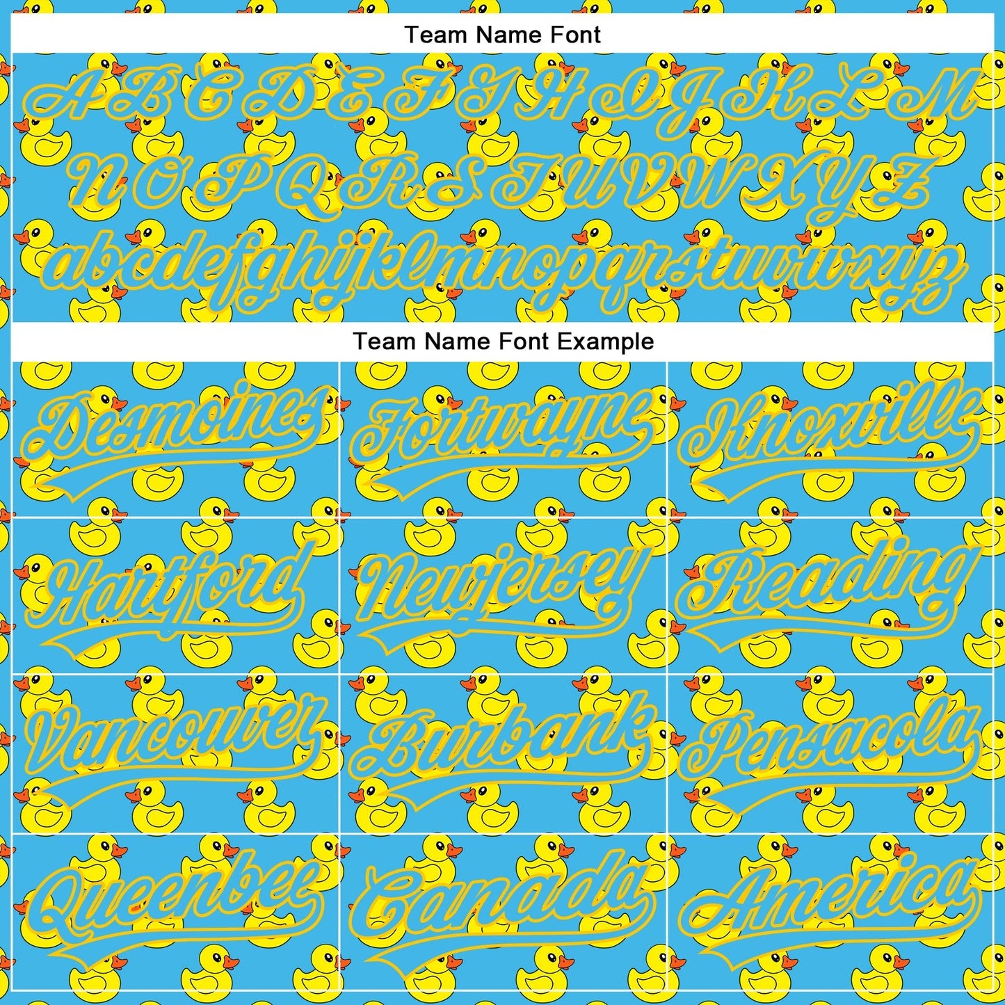 Custom Sky Blue Yellow 3D Pattern Design Animal Duck Authentic Baseball Jersey baseball jersey product view 4