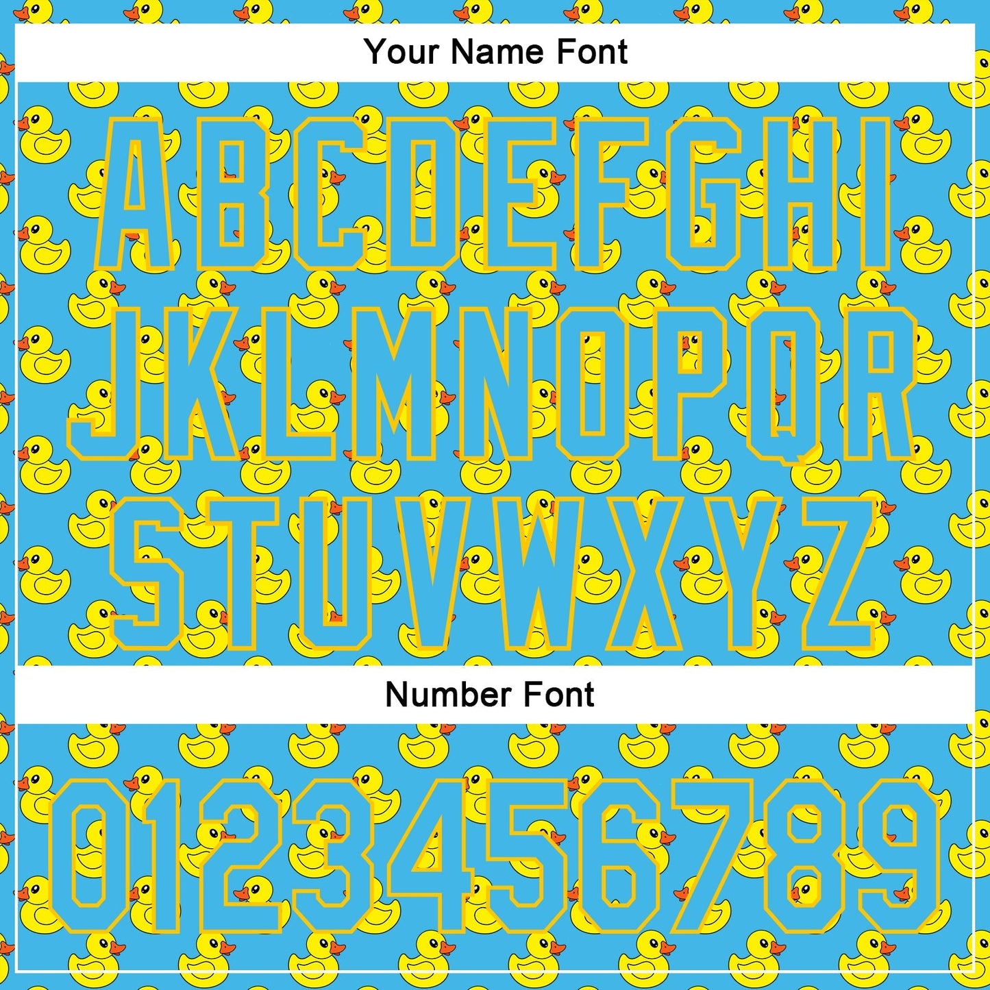 Custom Sky Blue Yellow 3D Pattern Design Animal Duck Authentic Baseball Jersey baseball jersey product view 5