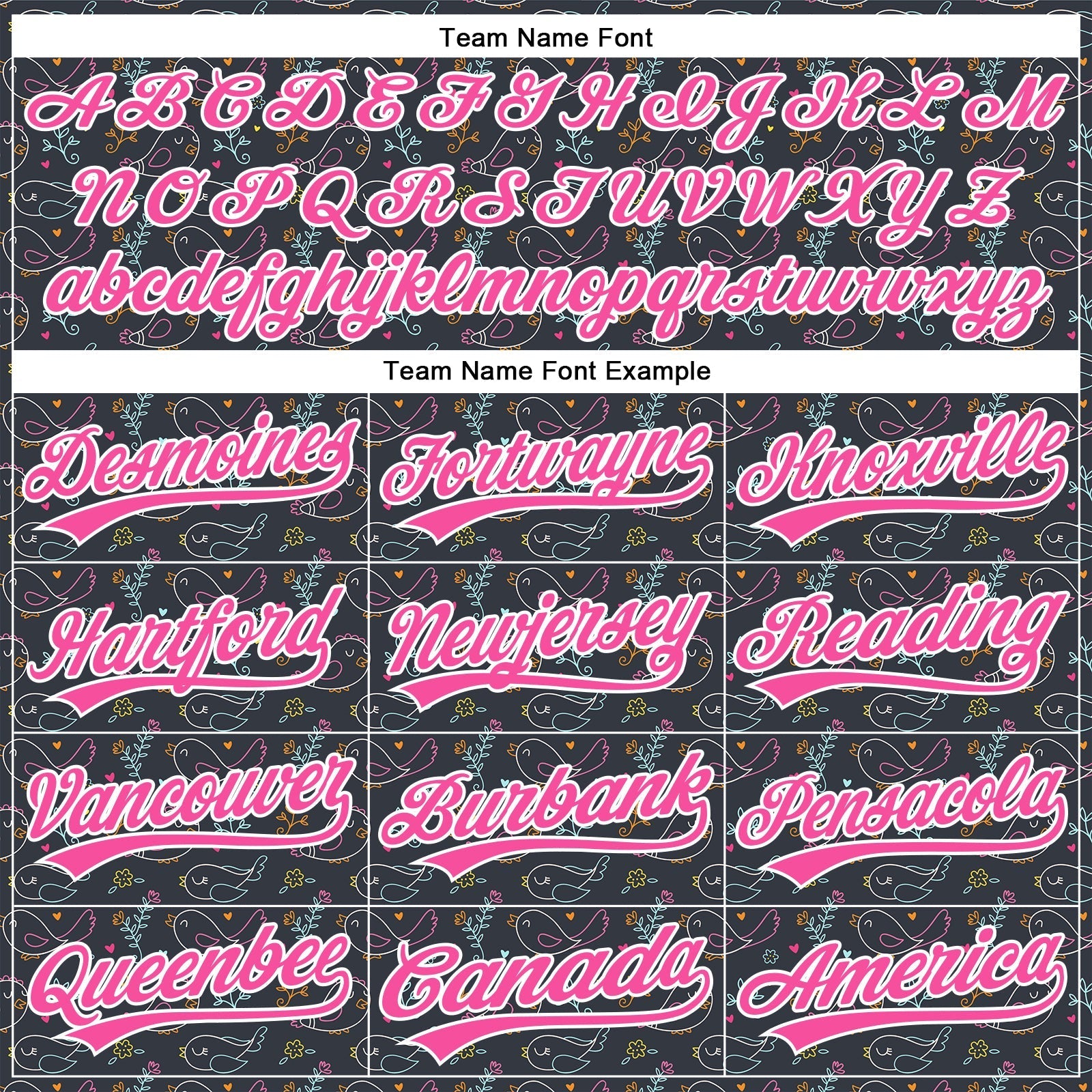Custom Navy Pink-White 3D Pattern Design Animal Bird Authentic Baseball Jersey baseball jersey product view 4