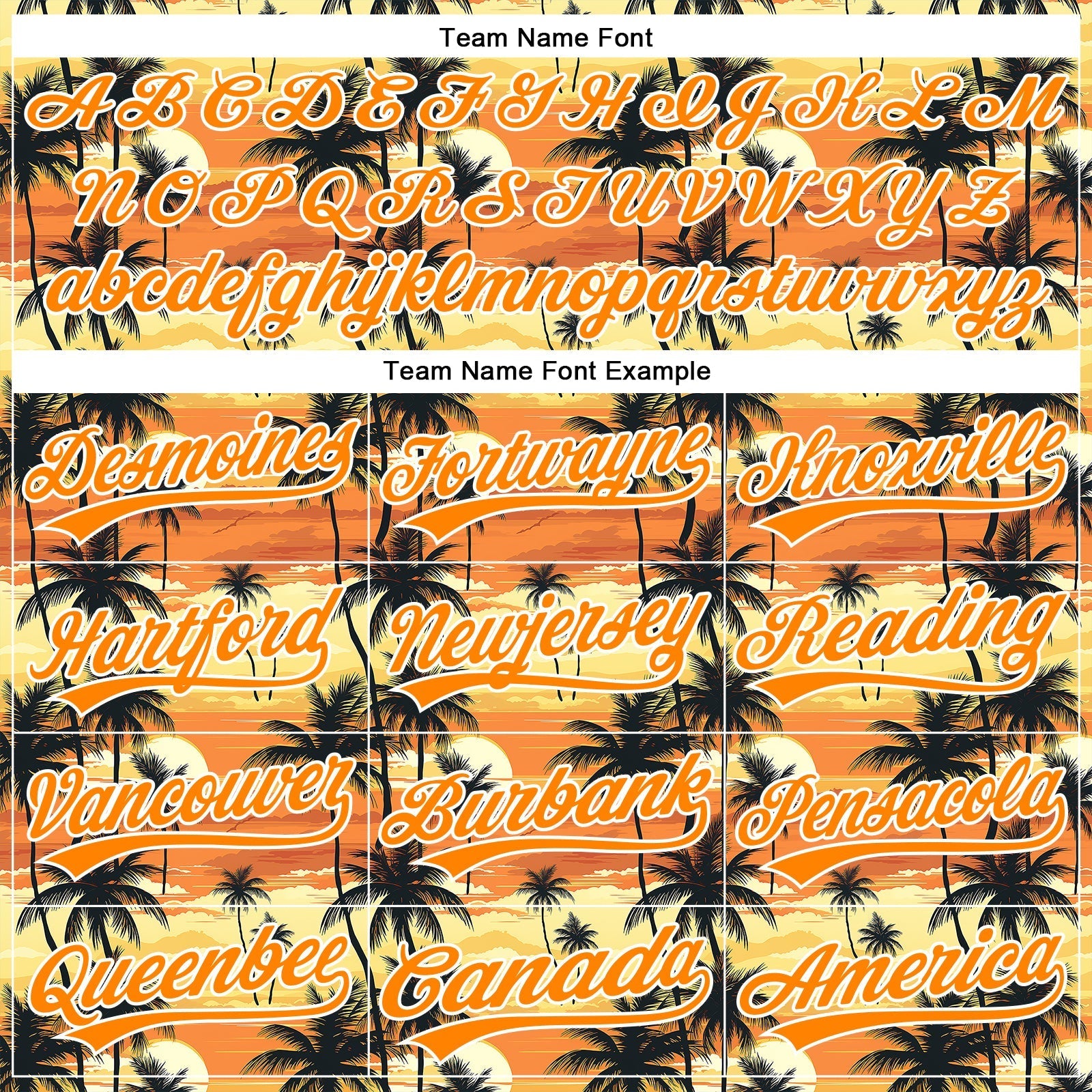 Custom Yellow Bay Orange-White 3D Pattern Design Tropical Hawaii Palm Trees Authentic Baseball Jersey baseball jersey product view 4