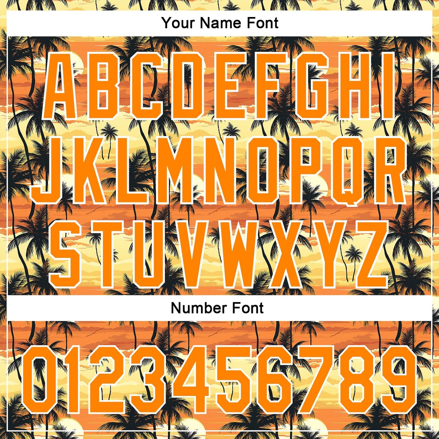 Custom Yellow Bay Orange-White 3D Pattern Design Tropical Hawaii Palm Trees Authentic Baseball Jersey baseball jersey product view 5