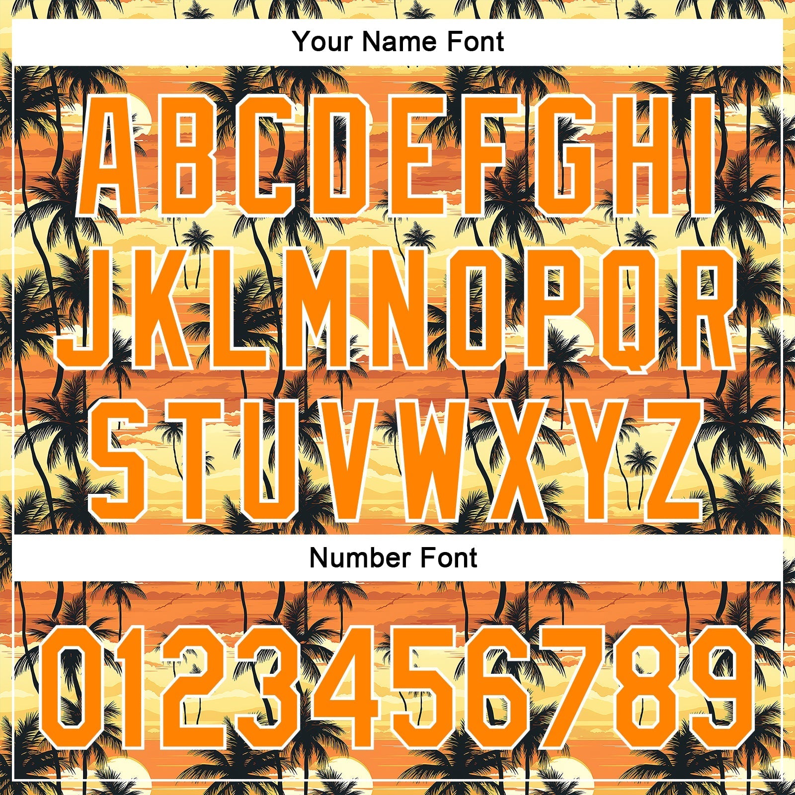 Custom Yellow Bay Orange-White 3D Pattern Design Tropical Hawaii Palm Trees Authentic Baseball Jersey baseball jersey product view 5