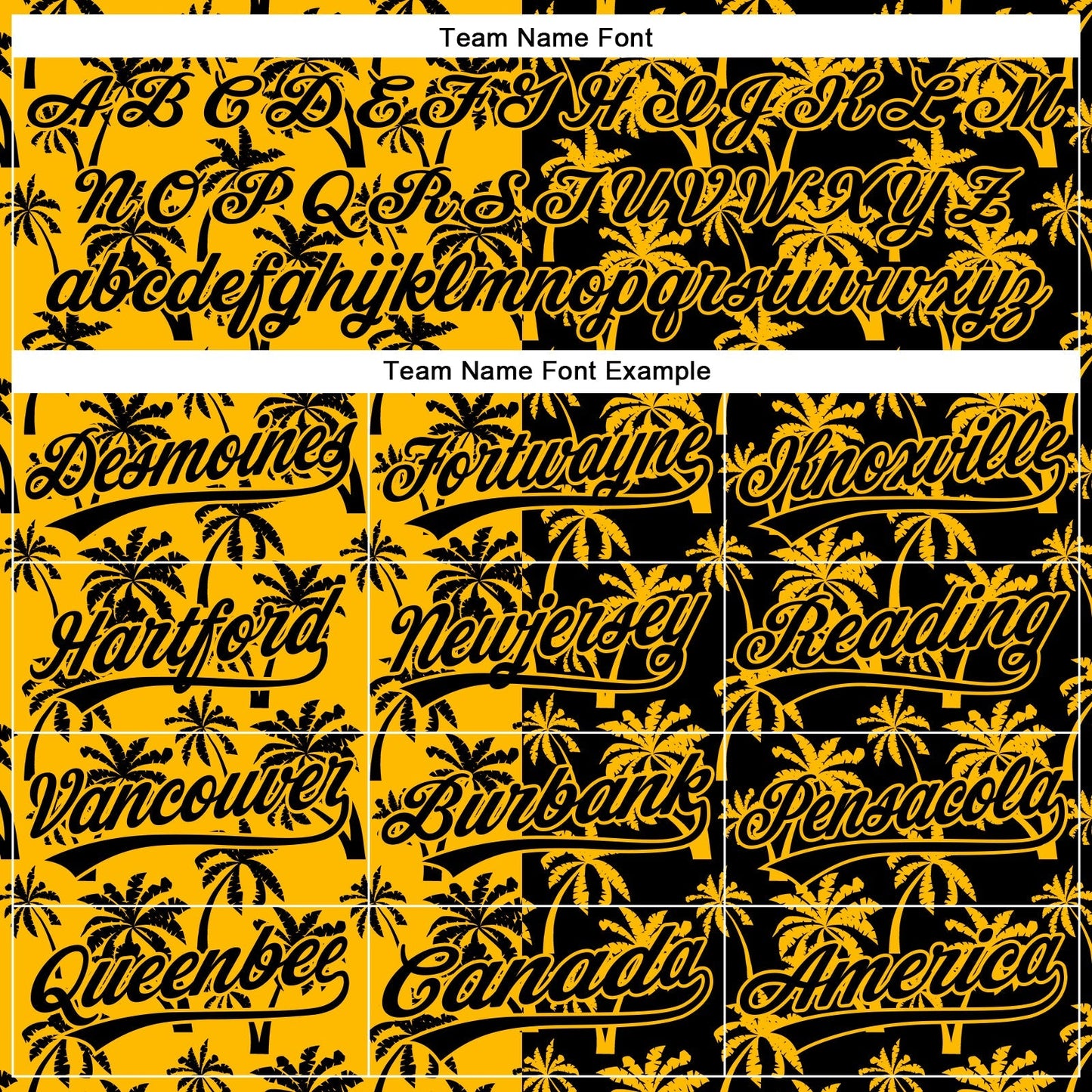 Custom Gold Black 3D Pattern Design Tropical Hawaii Palm Trees Authentic Baseball Jersey baseball jersey product view 4