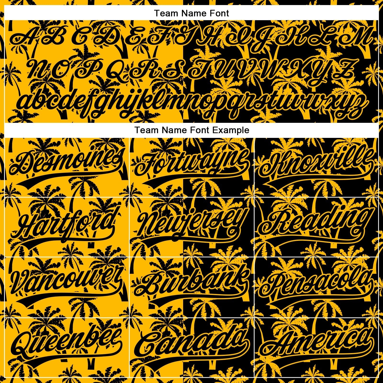 Custom Gold Black 3D Pattern Design Tropical Hawaii Palm Trees Authentic Baseball Jersey baseball jersey product view 4