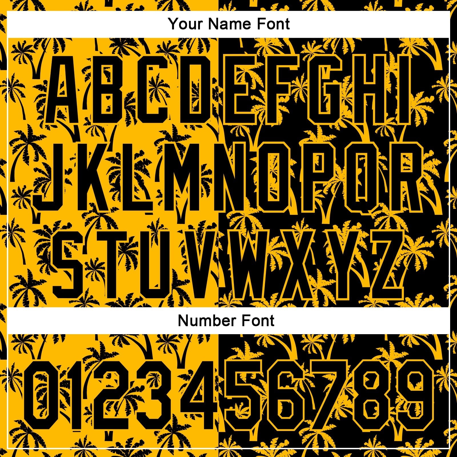 Custom Gold Black 3D Pattern Design Tropical Hawaii Palm Trees Authentic Baseball Jersey baseball jersey product view 5