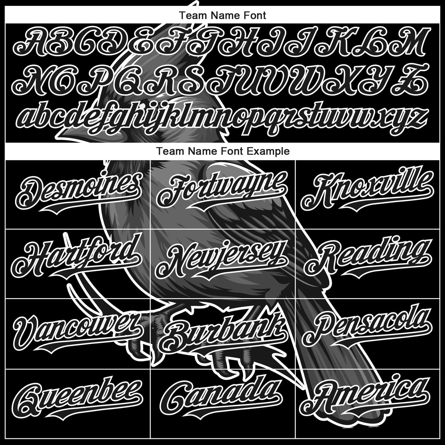 Custom Black White 3D Pattern Design Animal Cardinal Bird Authentic Baseball Jersey baseball jersey product view 4