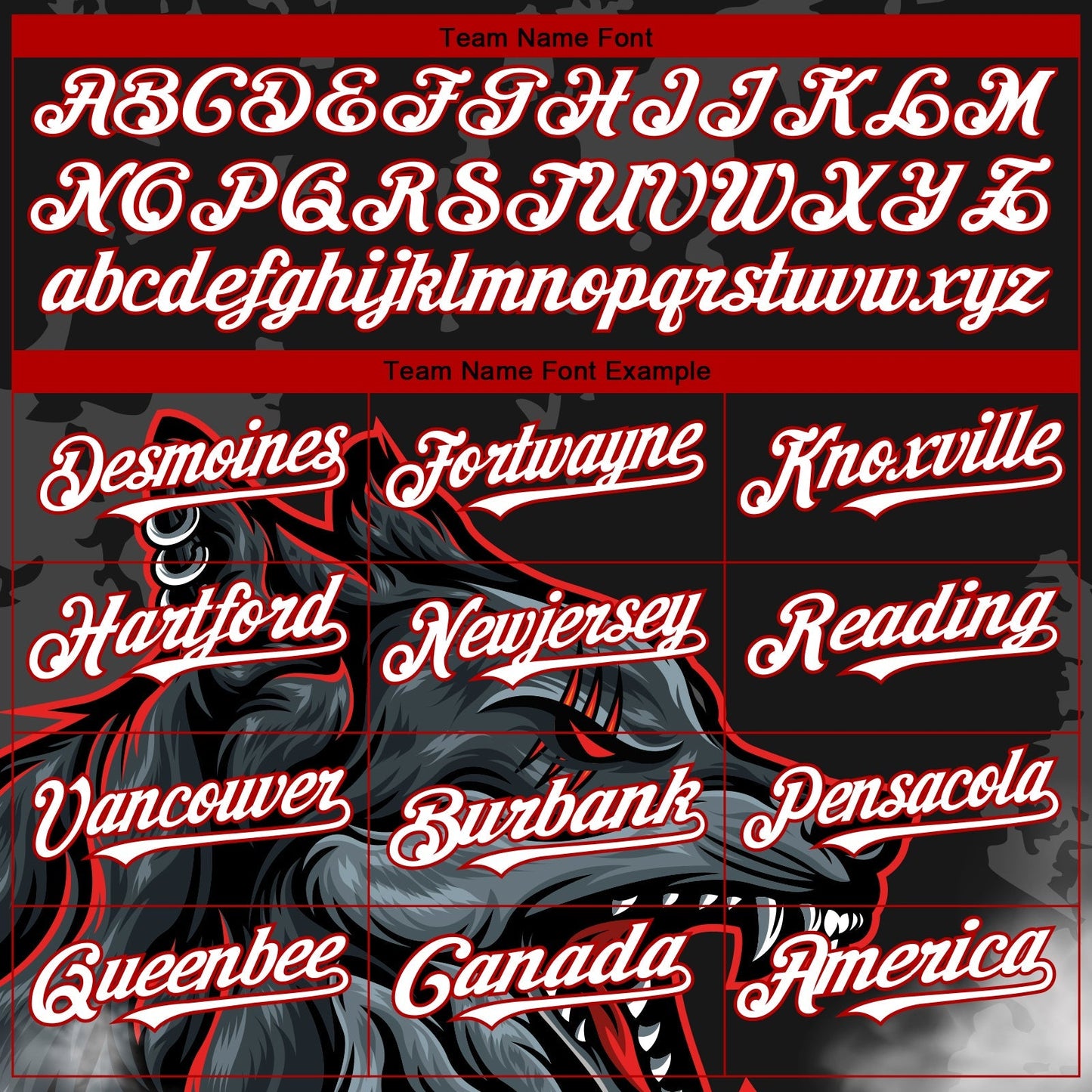Custom Black Red 3D Pattern Design Animal Wolf Authentic Baseball Jersey baseball jersey product view 4