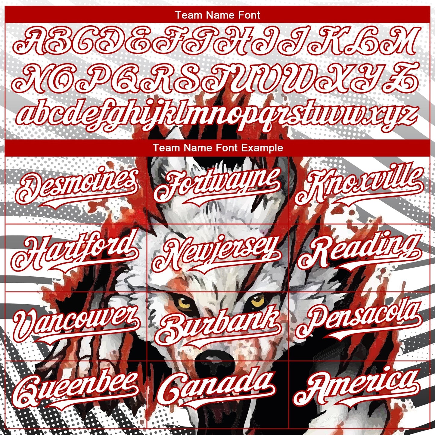 Custom White Red 3D Pattern Design Animal Wolf Authentic Baseball Jersey baseball jersey product view 4