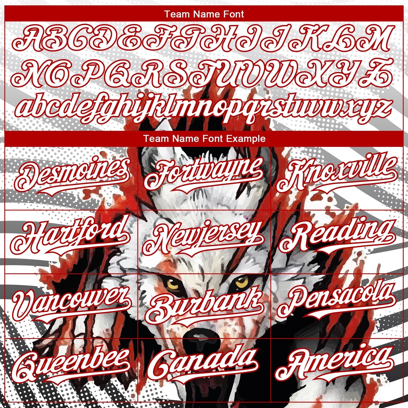Custom White Red 3D Pattern Design Animal Wolf Authentic Baseball Jersey baseball jersey product view 4