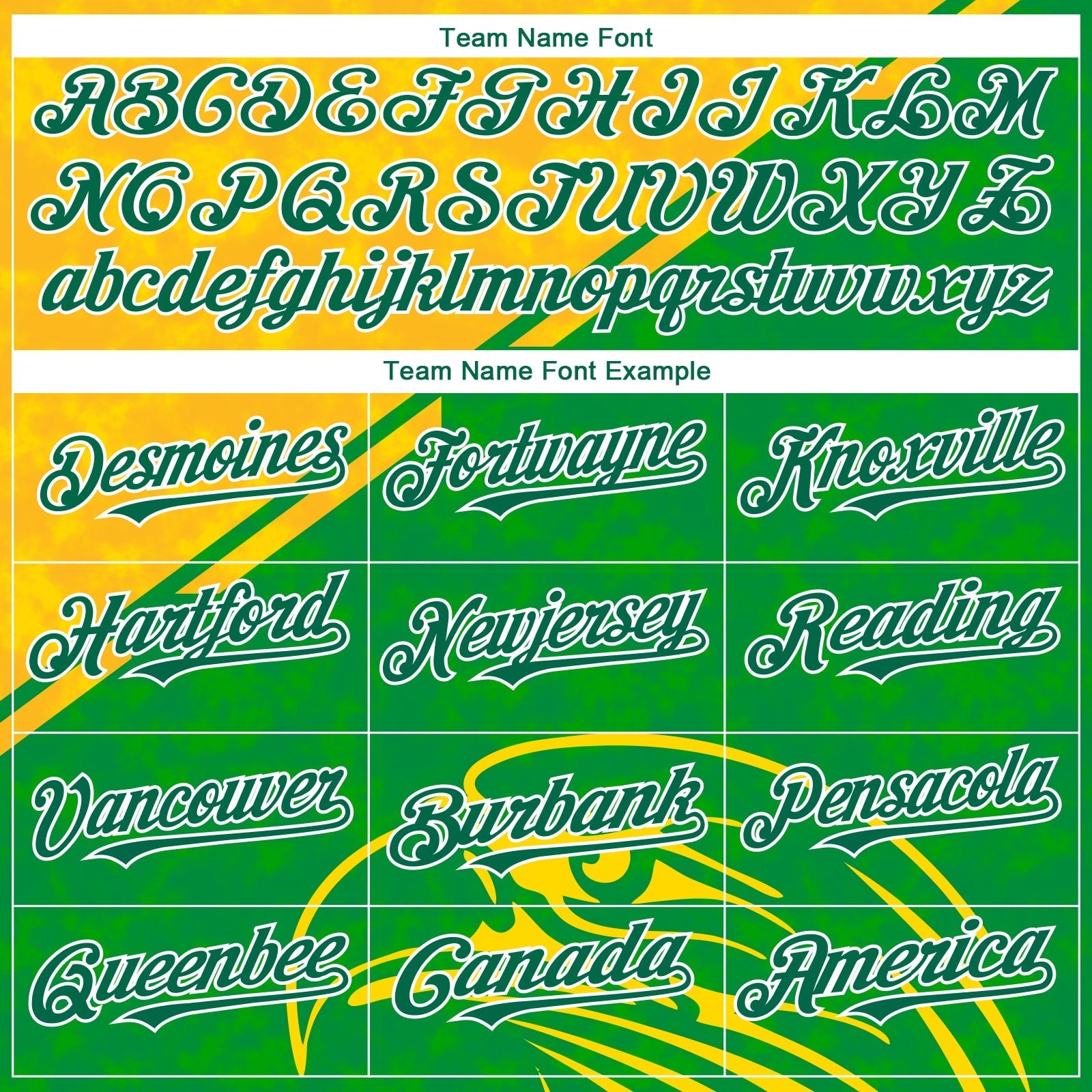 Custom Yellow Kelly Green-White 3D Pattern Design Animal Eagle Authentic Baseball Jersey baseball jersey product view 4
